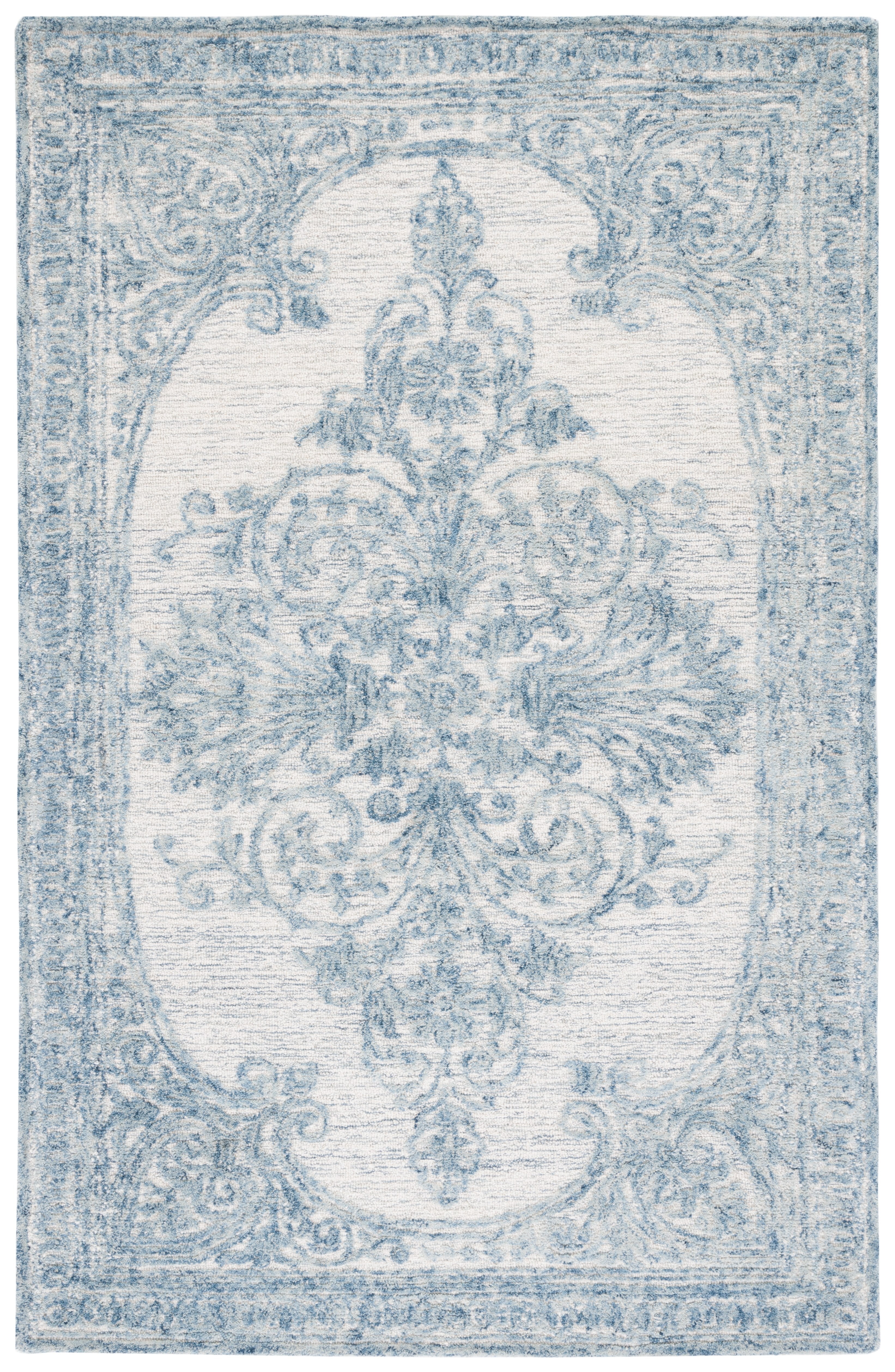 SAFAVIEH Metro Gertrude Medallion Area Rug, Blue/Ivory, 4' x 6'