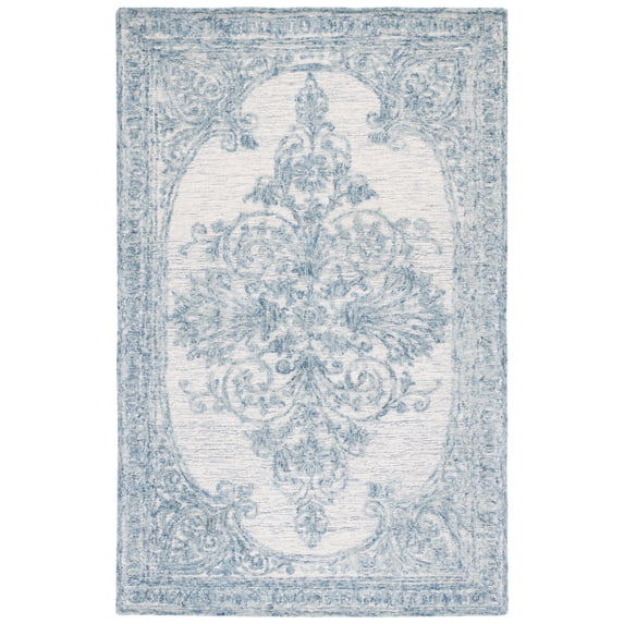 SAFAVIEH Metro Gertrude Medallion Area Rug, Blue/Ivory, 5' x 8'