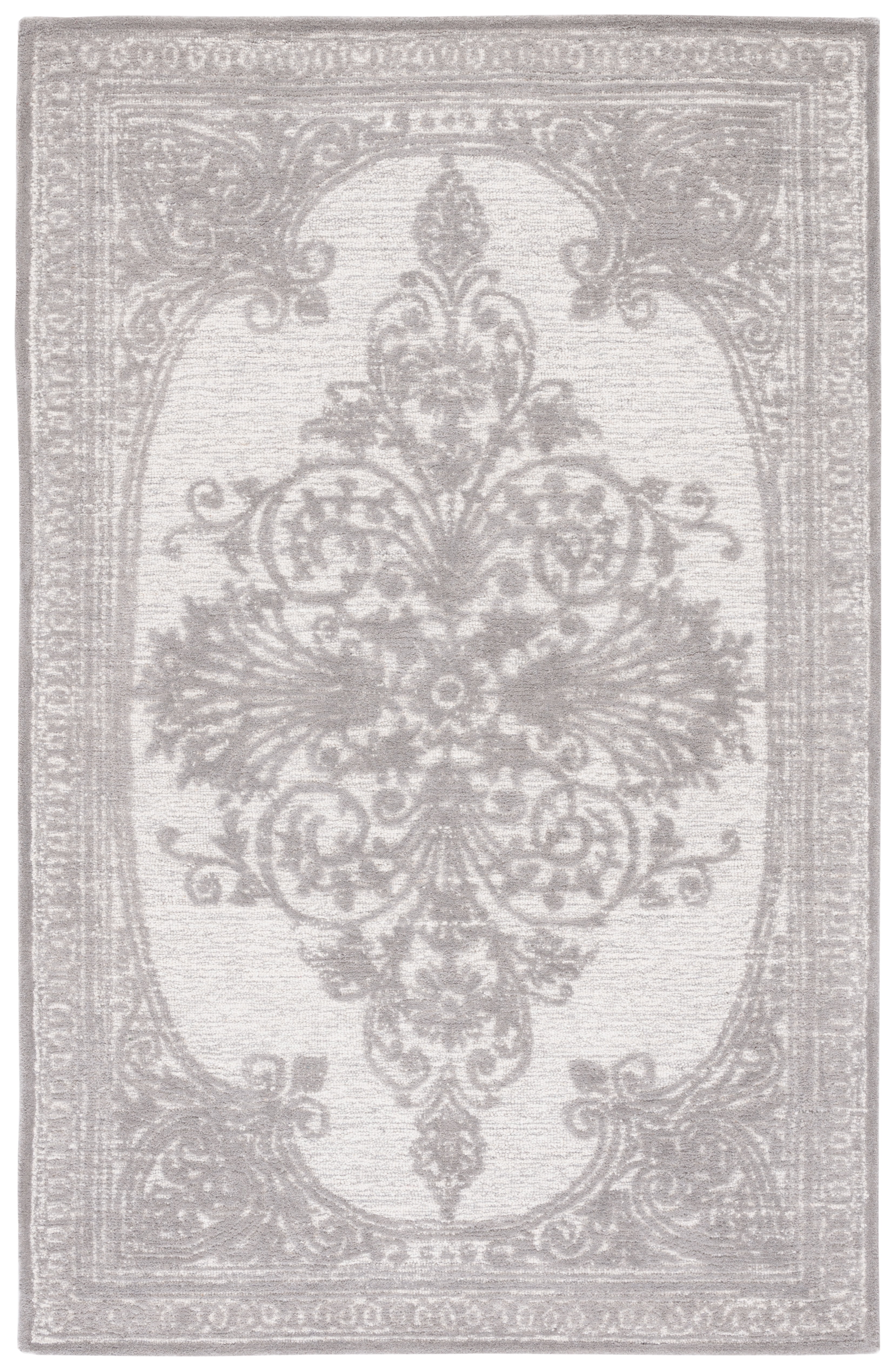 SAFAVIEH Metro Gertrude Medallion Area Rug, Dark Grey/Ivory, 4' x 6'