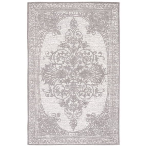 SAFAVIEH Metro Gertrude Medallion Area Rug, Dark Grey/Ivory, 4' x 6'