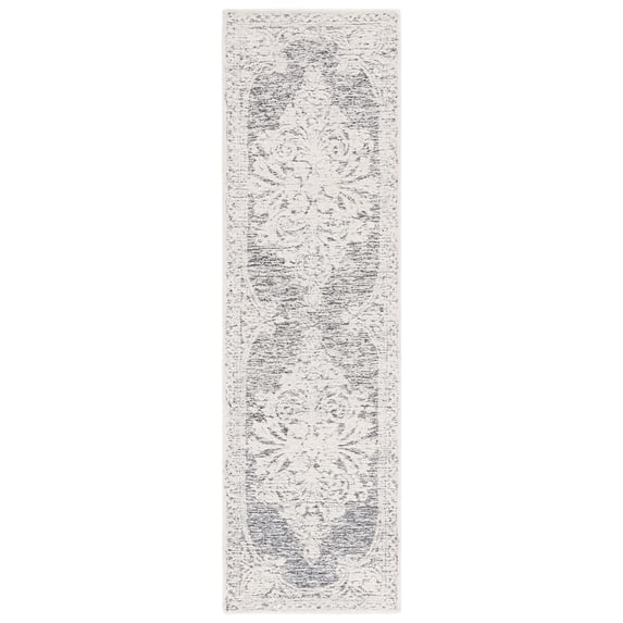 SAFAVIEH Metro Gertrude Medallion Runner Rug, Ivory/Black, 2'3" x 8'