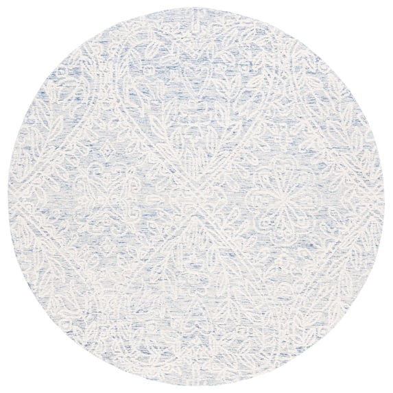 SAFAVIEH Metro Glanville Medallion Area Rug, Blue/Ivory, 6' x 6' Round