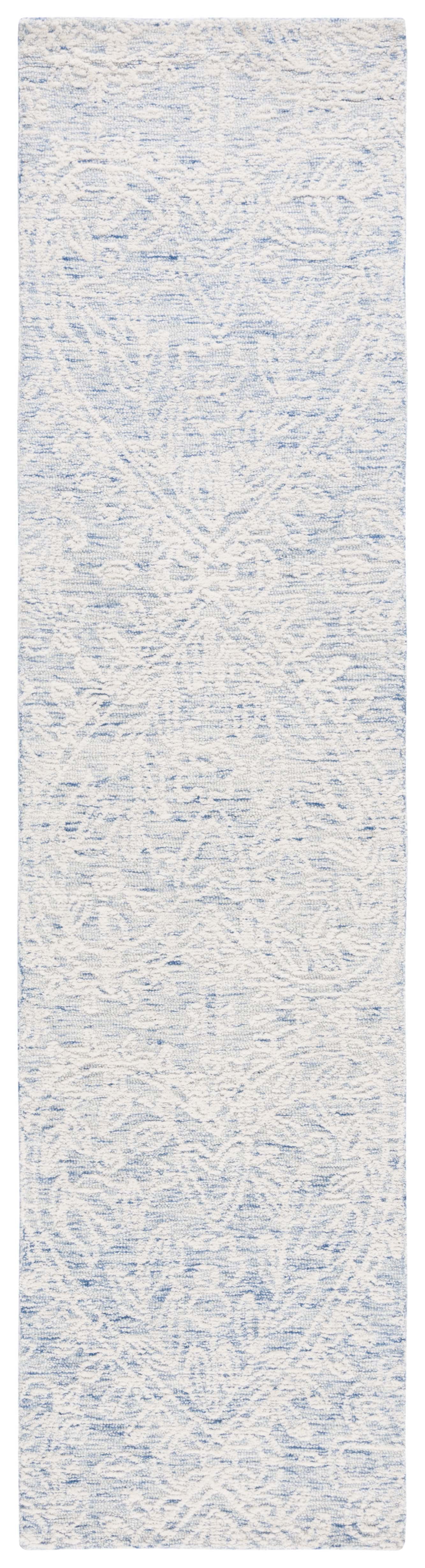 SAFAVIEH Metro Glanville Medallion Runner Rug, Blue/Ivory, 2'3" x 9 ...
