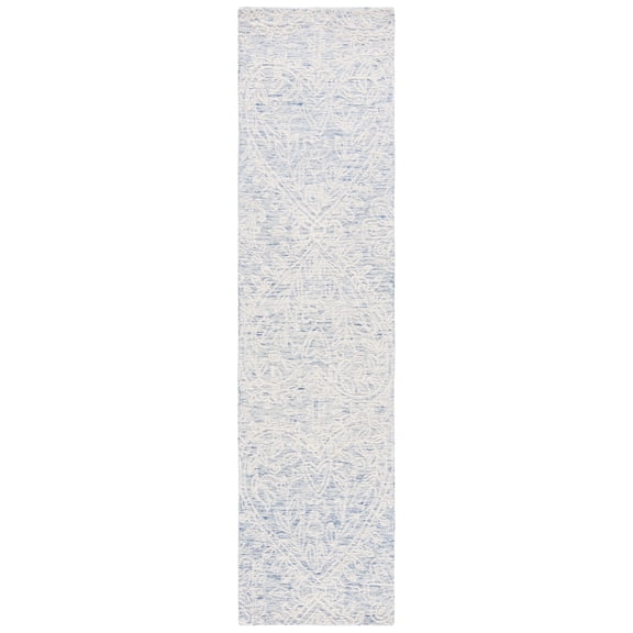 SAFAVIEH Metro Glanville Medallion Runner Rug, Blue/Ivory, 2'3" x 9'