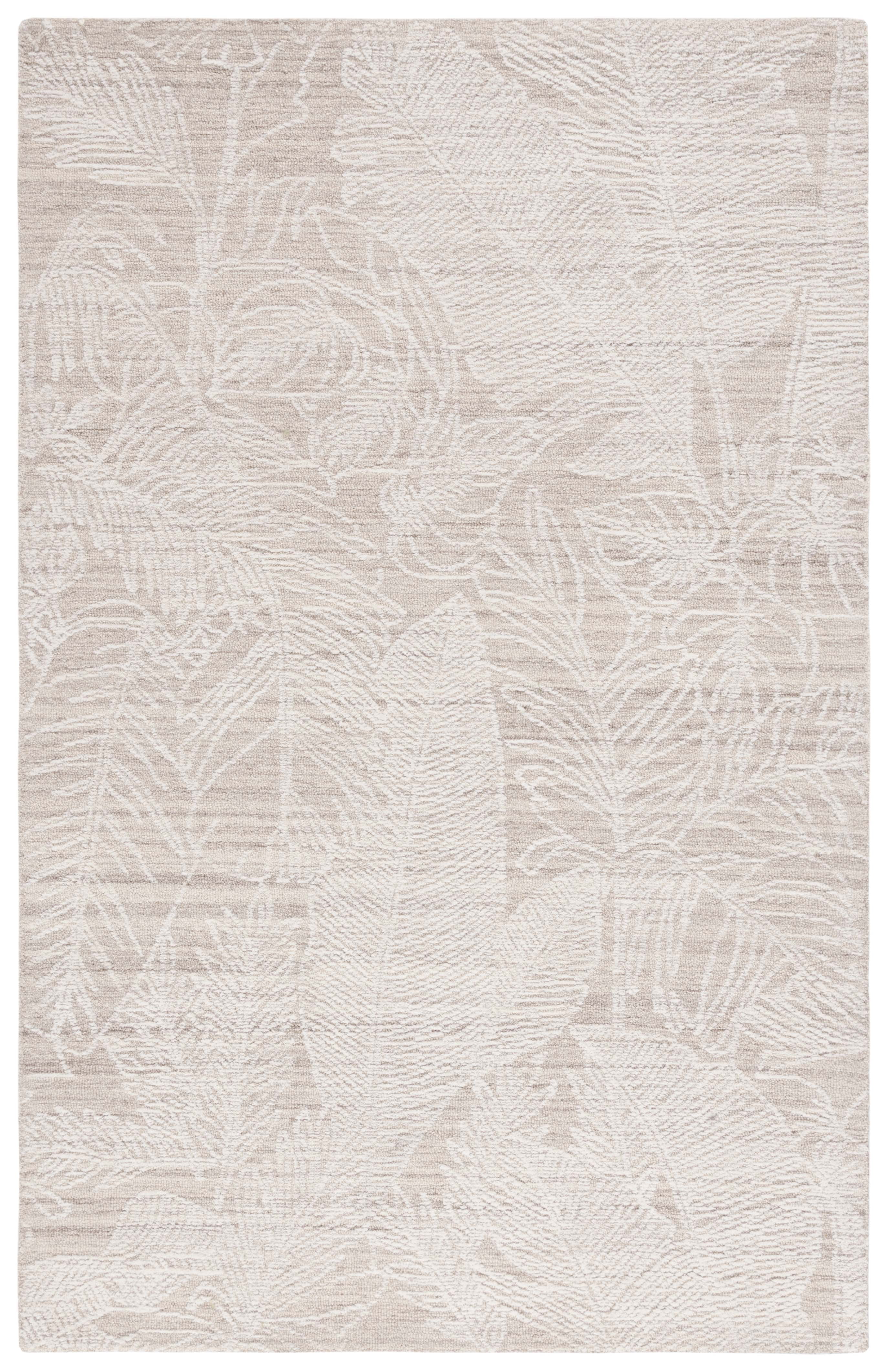 Elegance Hand-Tufted Beige/Ivory Wool Rectangular Area Rug