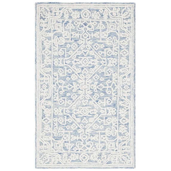 SAFAVIEH Metro Heather Medallion Area Rug, Blue/Ivory, 3' x 5'