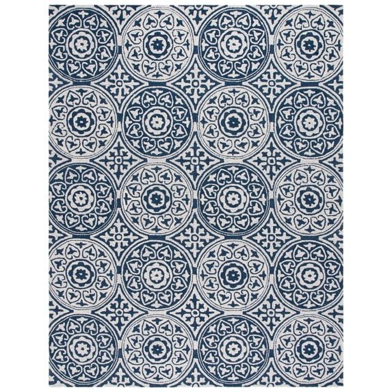 SAFAVIEH Metro Isador Geometric Area Rug, Blue/Ivory, 8' x 10'
