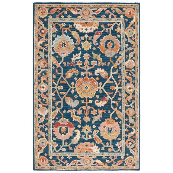 SAFAVIEH Metro Isi Medallion Area Rug, Navy/Red, 3' x 5'
