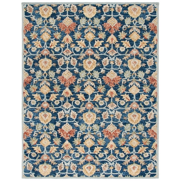 SAFAVIEH Metro Isolde Floral Area Rug, Blue/Orange, 8' x 10'
