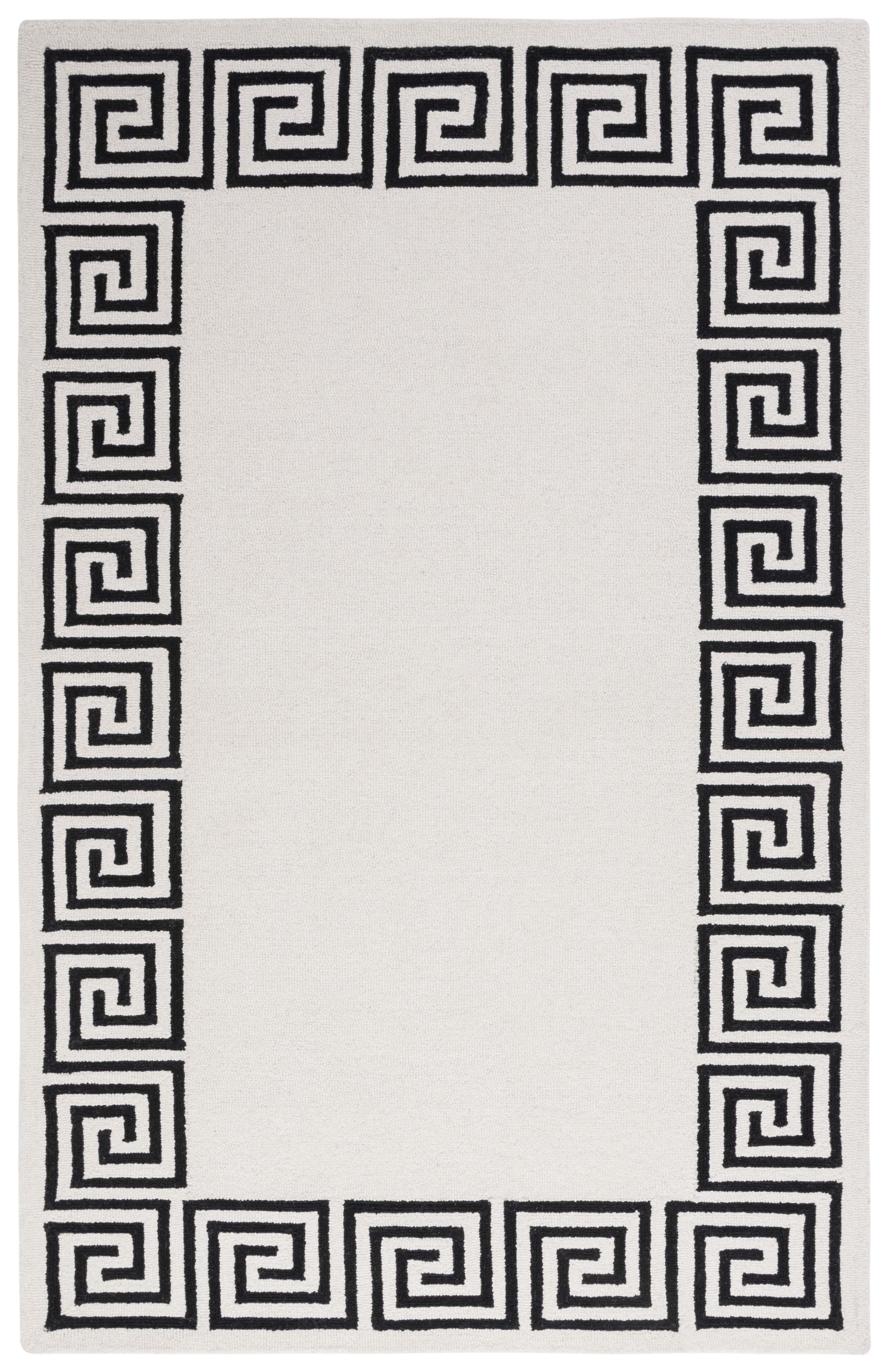 SAFAVIEH Metro Ivonette Bordered Area Rug, Ivory/Black, 3' x 5'