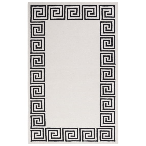SAFAVIEH Metro Ivonette Bordered Area Rug, Ivory/Black, 4' x 6'