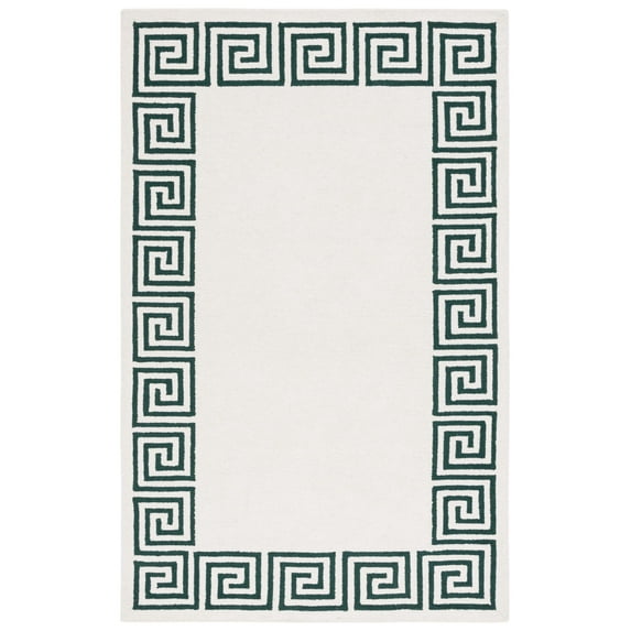 SAFAVIEH Metro Ivonette Bordered Area Rug, Ivory/Green, 3' x 5'