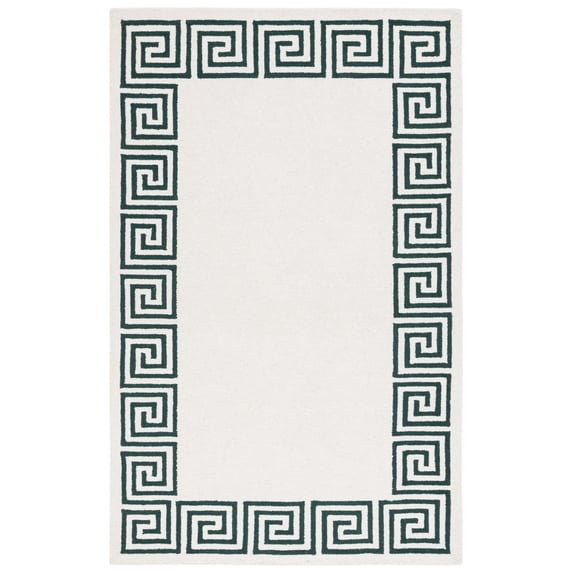 SAFAVIEH Metro Ivonette Bordered Area Rug, Ivory/Green, 4' x 6'