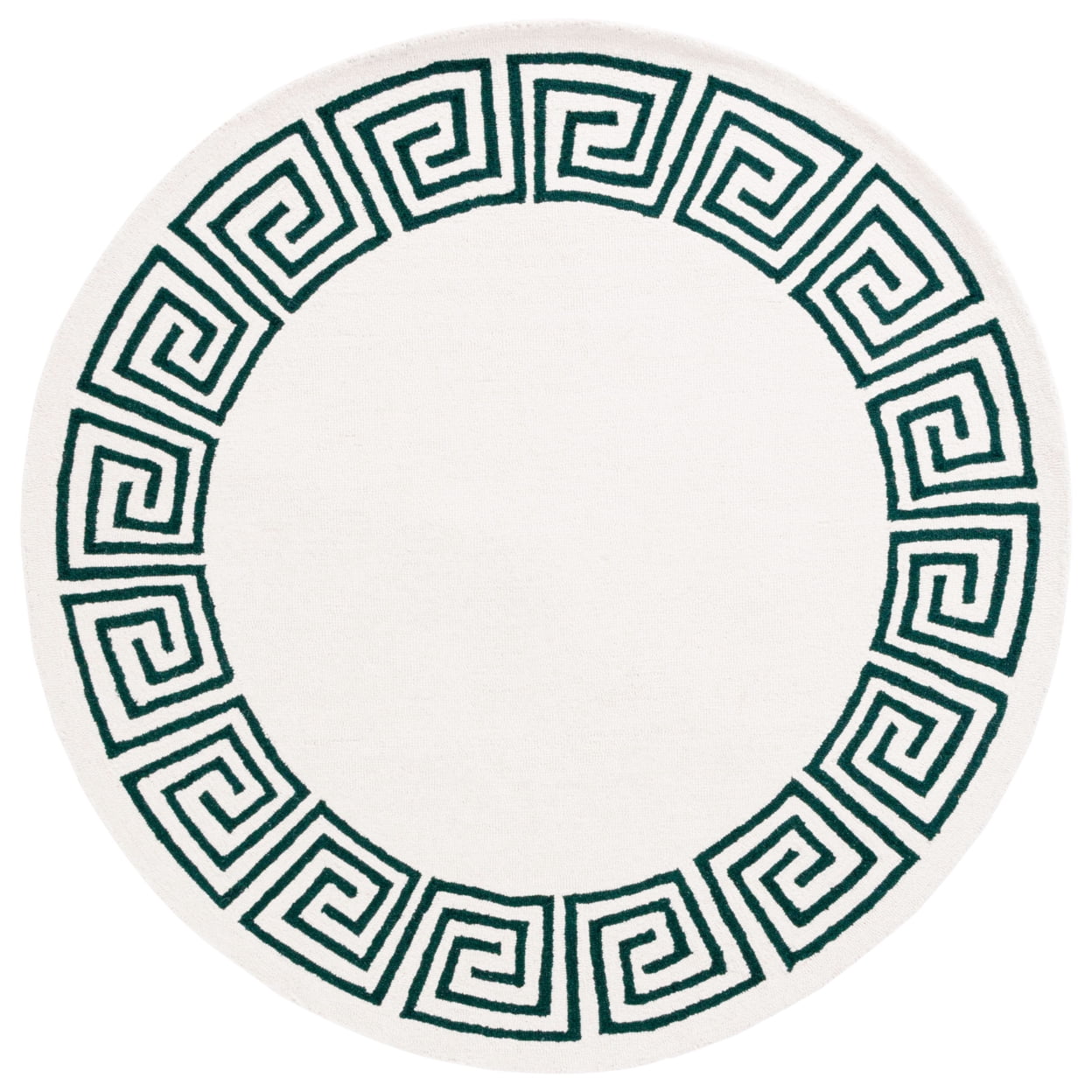 SAFAVIEH Metro Ivonette Bordered Area Rug, Ivory/Green, 6' x 6' Round