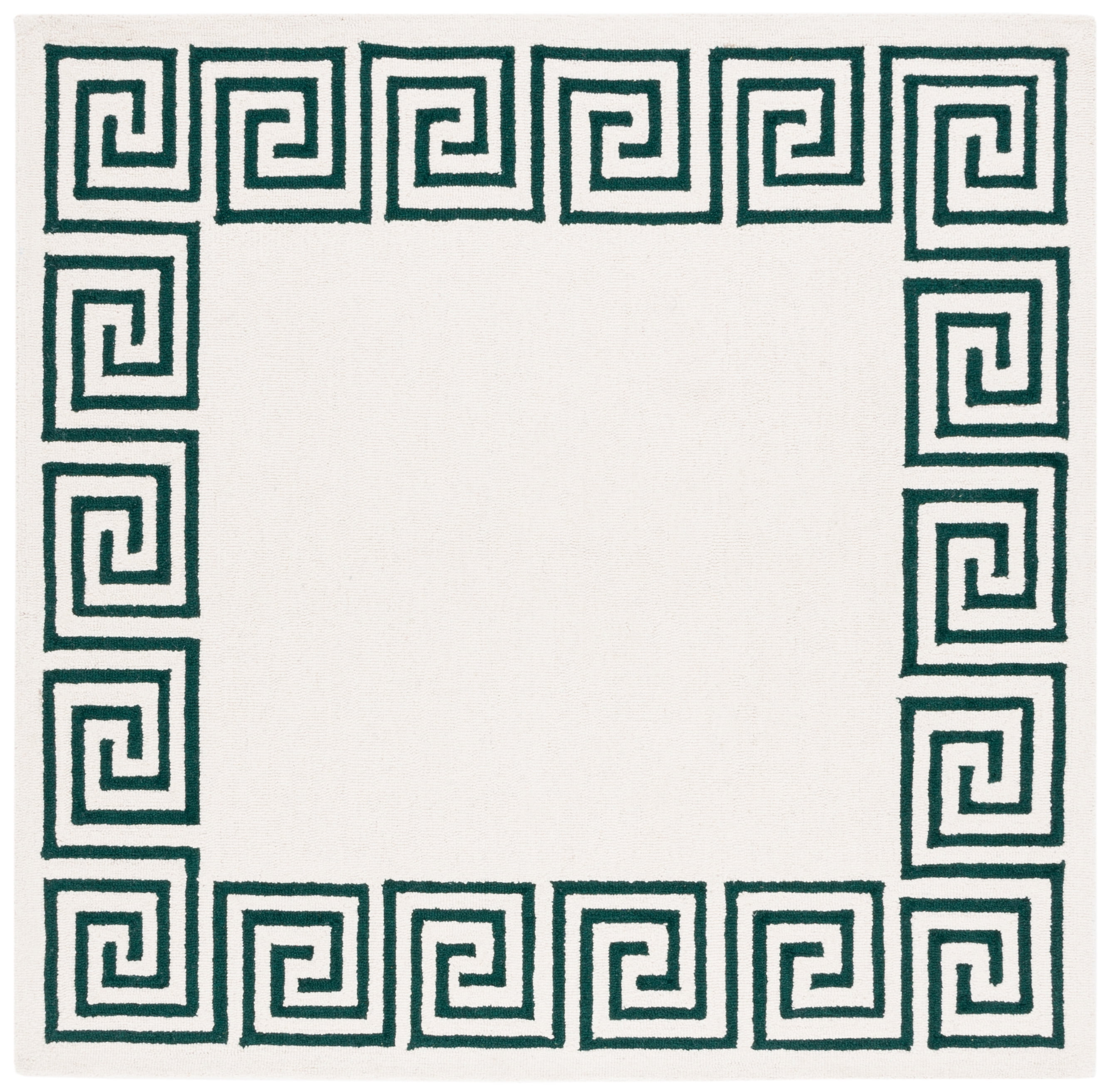 SAFAVIEH Metro Ivonette Bordered Area Rug, Ivory/Green, 6' x 6' Square