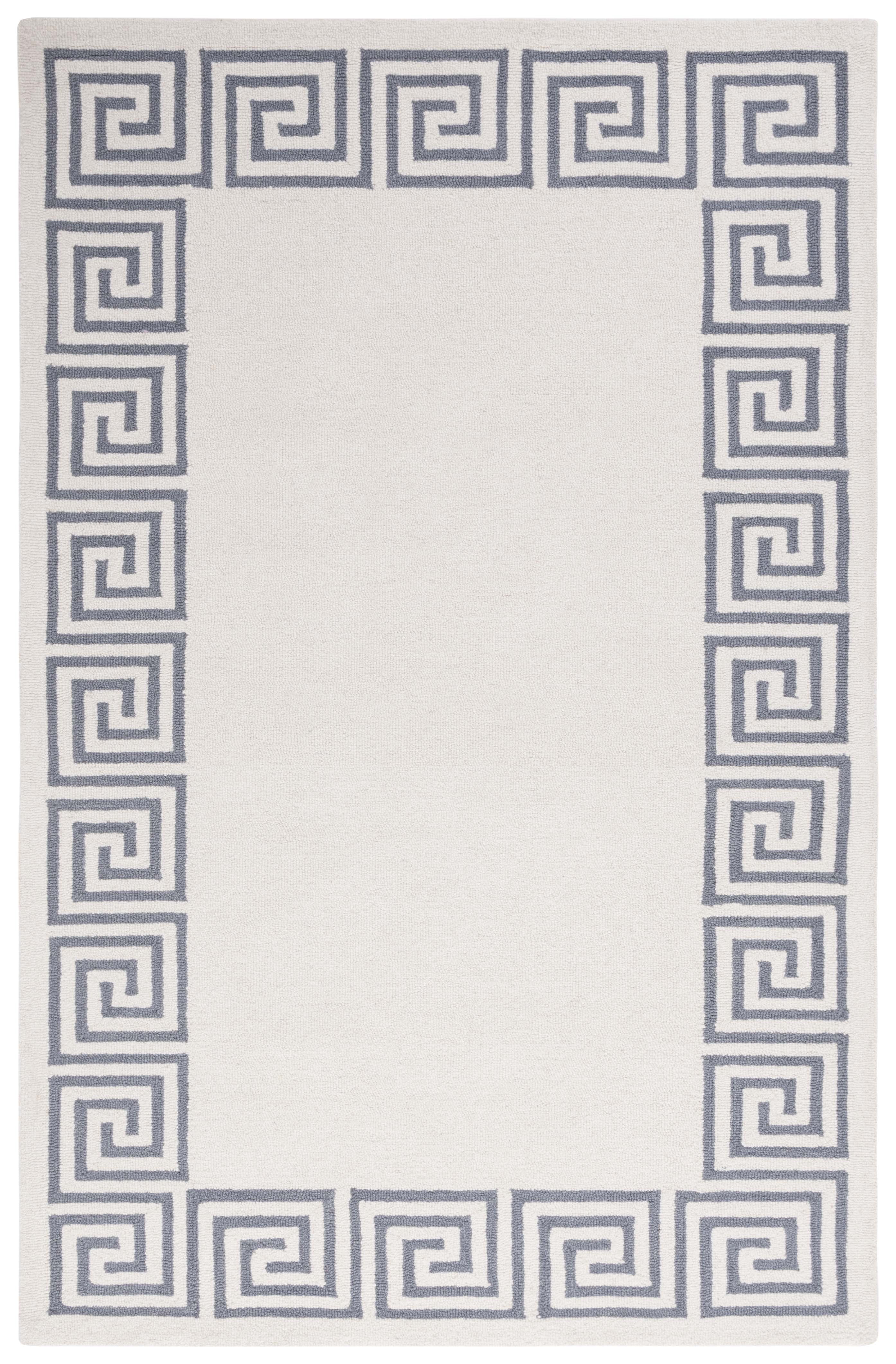 SAFAVIEH Metro Ivonette Bordered Area Rug, Ivory/Grey, 3' x 5'