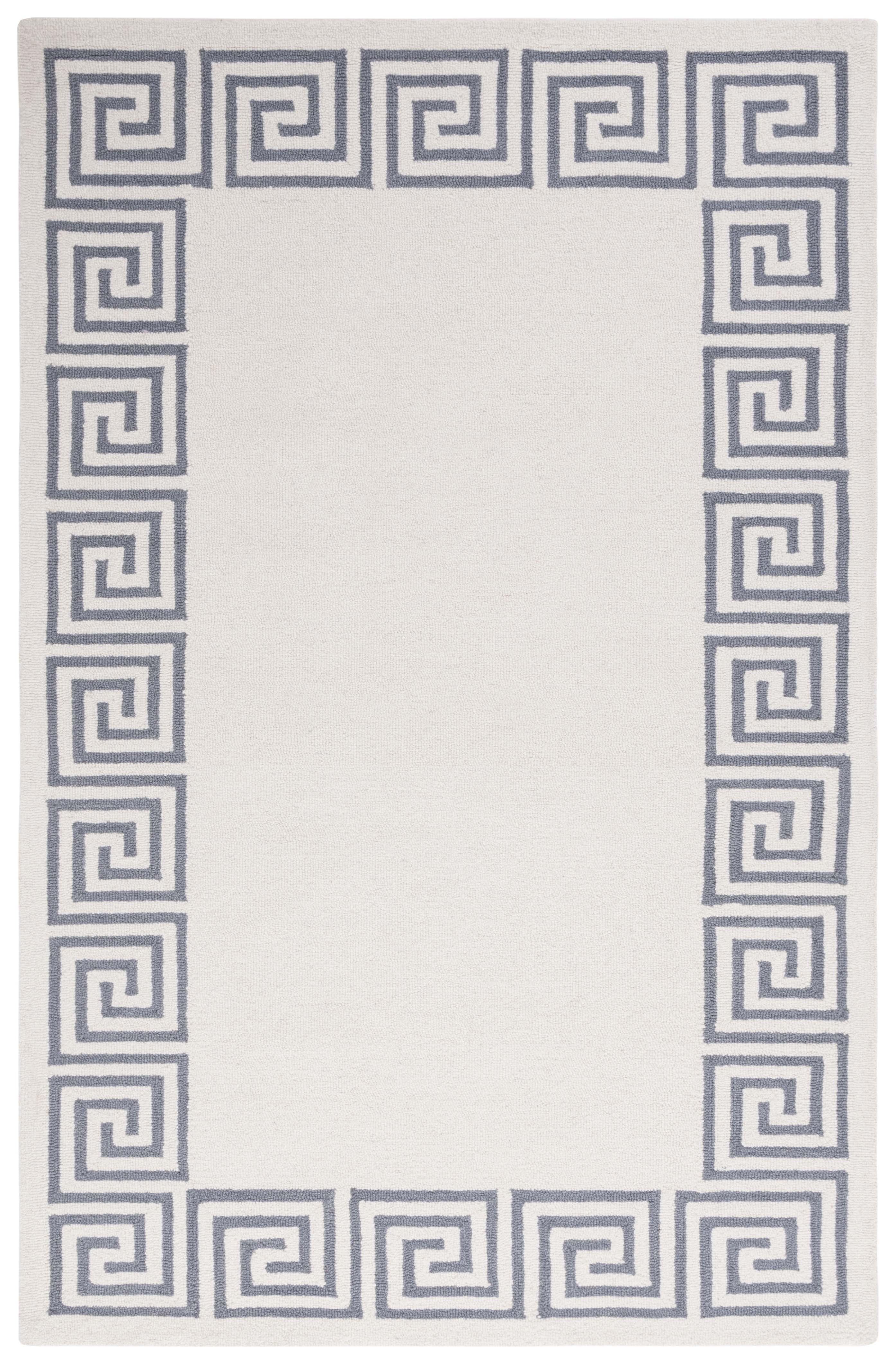 SAFAVIEH Metro Ivonette Bordered Area Rug, Ivory/Grey, 8' x 10'