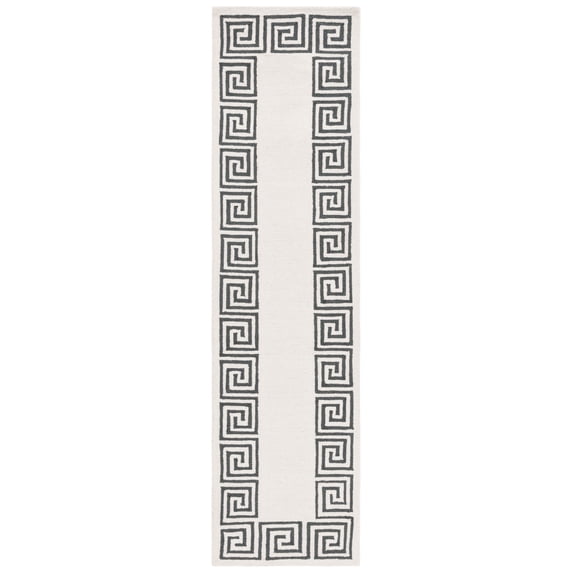 SAFAVIEH Metro Ivonette Bordered Runner Rug, Ivory/Grey, 2'3" x 9'