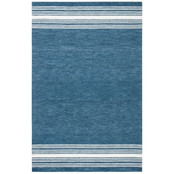 SAFAVIEH Metro Jackie Striped Area Rug, Blue/Ivory, 6' x 9'