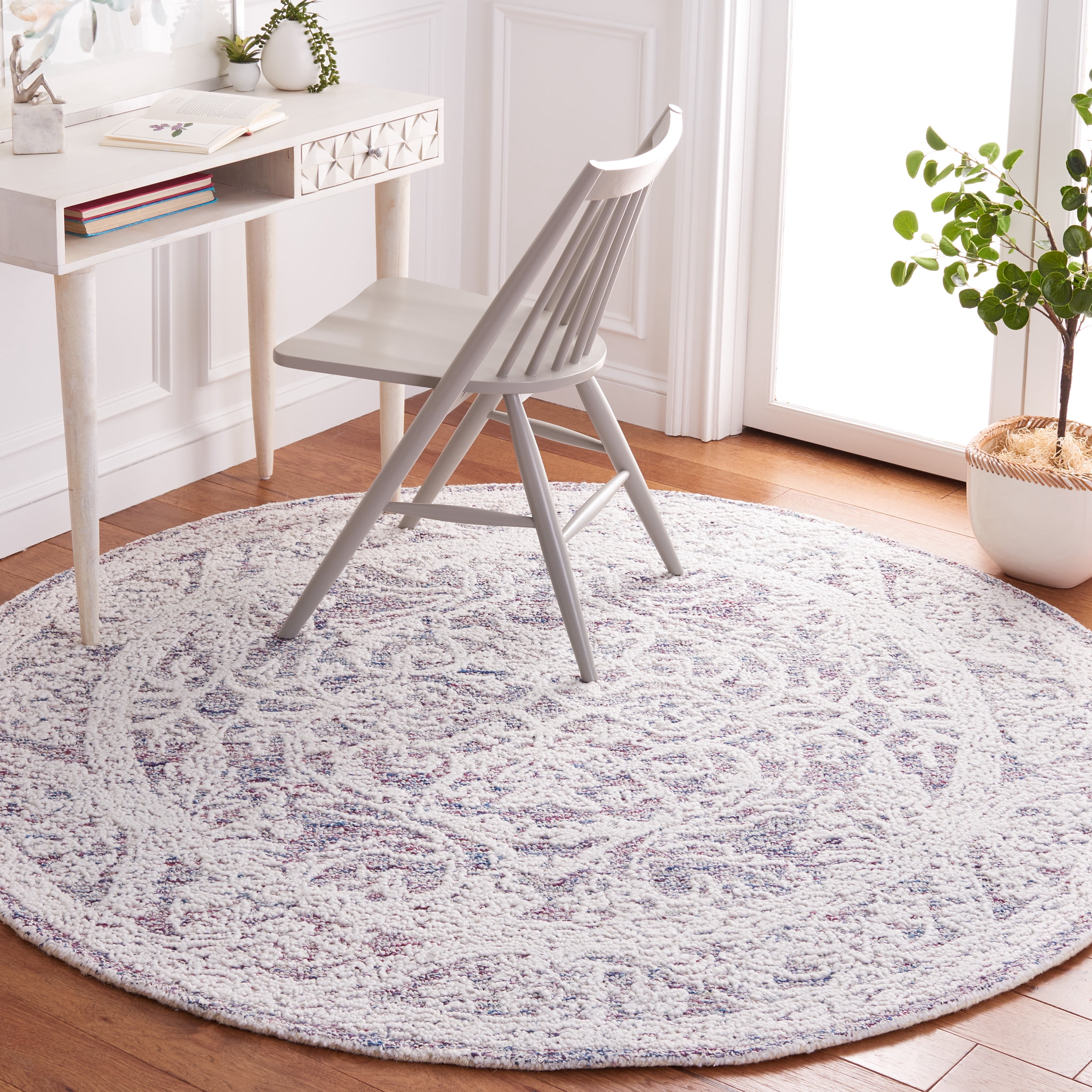 Safavieh Metro Jacques Medallion Area Rug, Ivory/Red, 6' x 6' Round