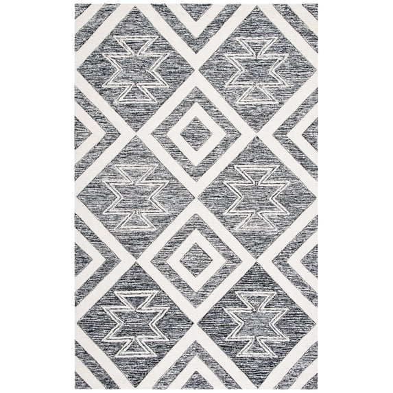 SAFAVIEH Metro Jaimie Southwestern Area Rug, Ivory/Black, 3' x 5'