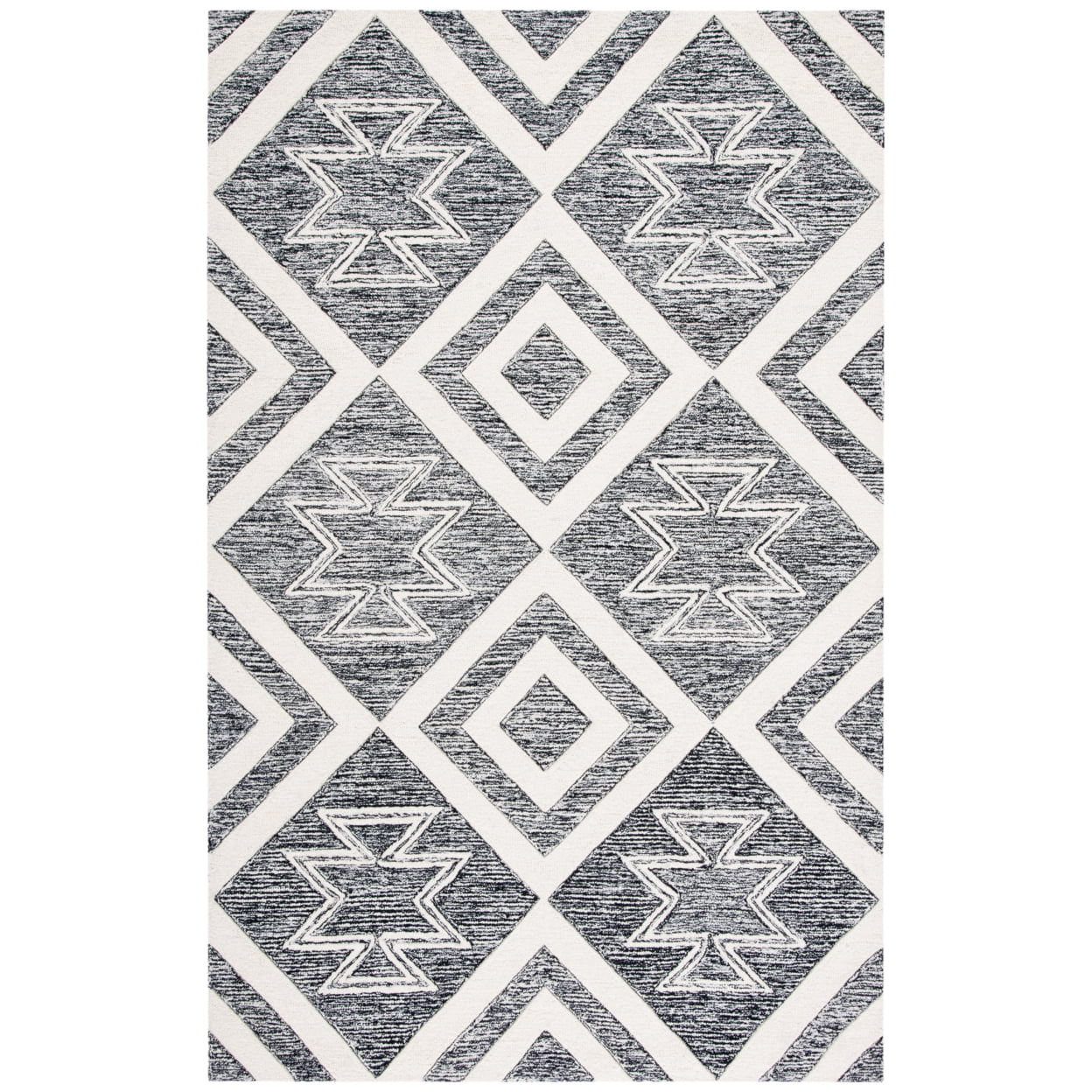 SAFAVIEH Metro Jaimie Southwestern Area Rug, Ivory/Black, 4' x 6'