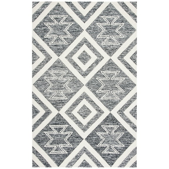 SAFAVIEH Metro Jaimie Southwestern Area Rug, Ivory/Black, 4' x 6'