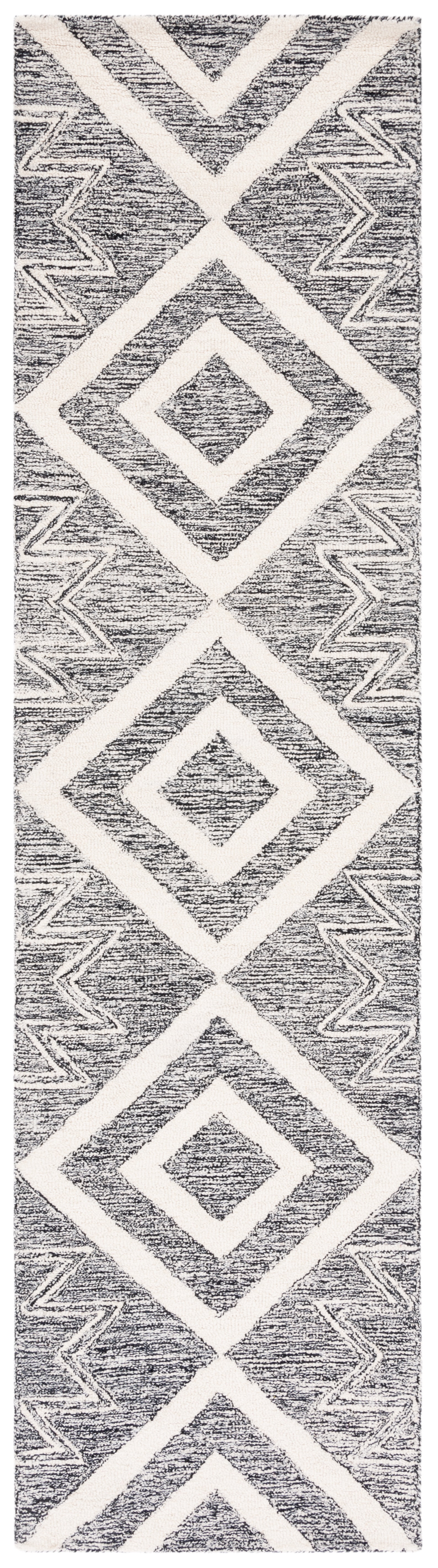 SAFAVIEH Metro Jaimie Southwestern Runner Rug, Ivory/Black, 2'3" x 9'
