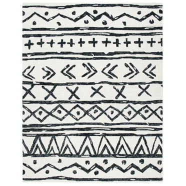 SAFAVIEH Metro Jarred Diamond Area Rug, Black/Ivory, 8' x 10'