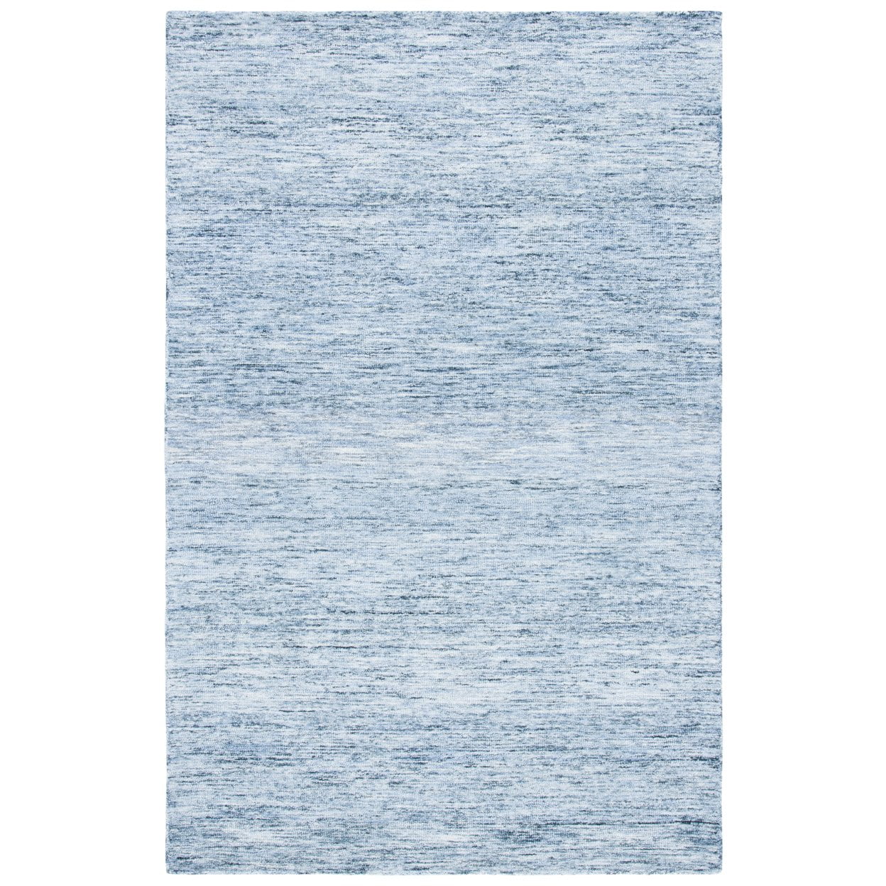 Elegant Blue Wool Hand-tufted Rectangular Area Rug 5' x 8'