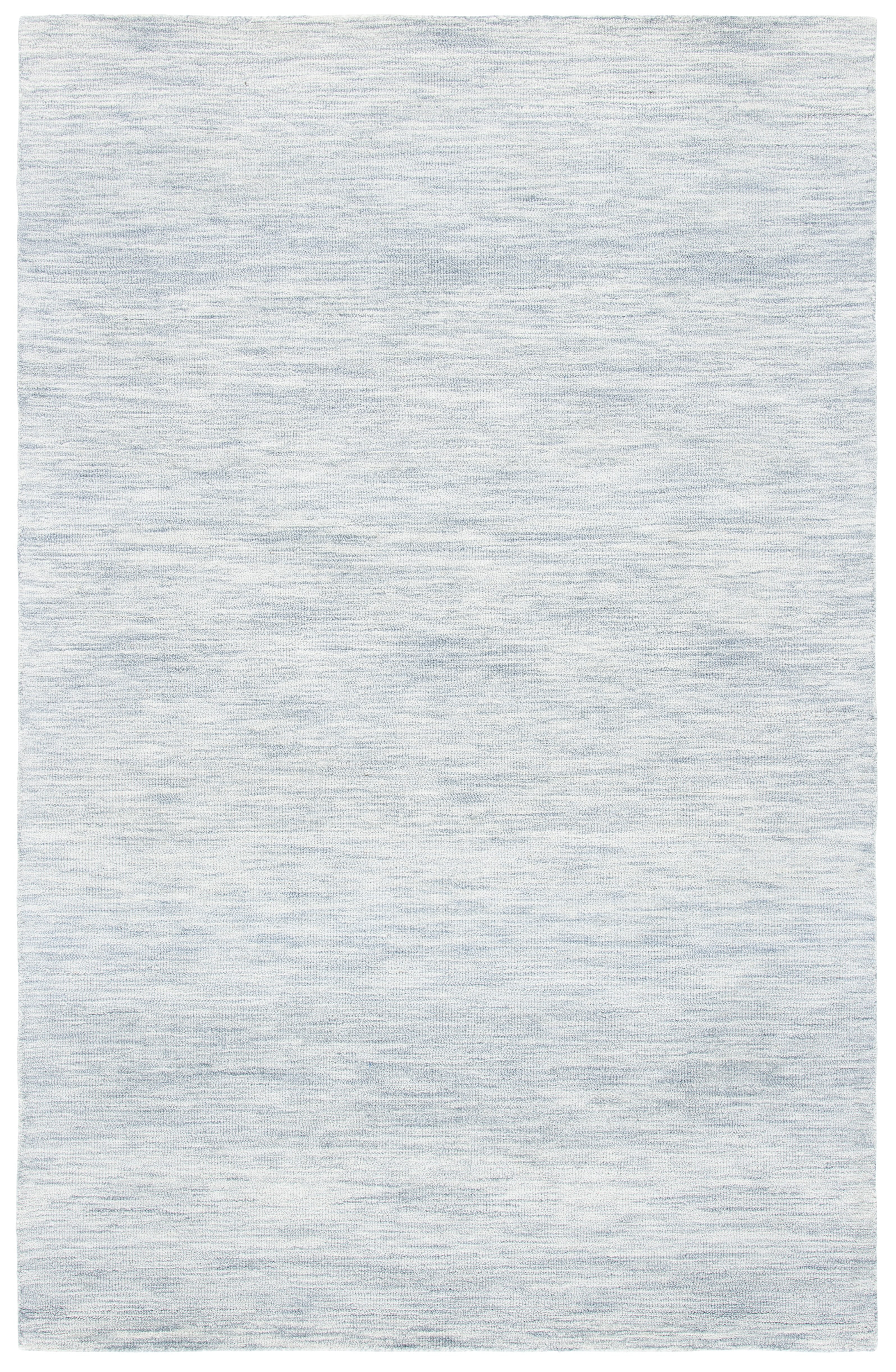 Light Grey Hand-Tufted Wool Rectangular Area Rug