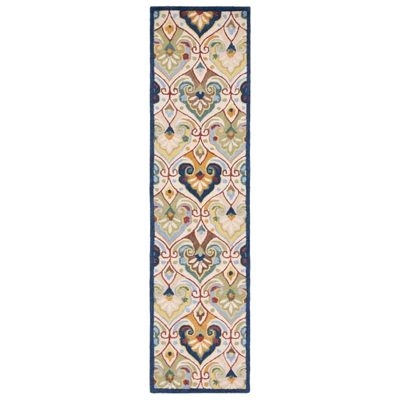 SAFAVIEH Metro Jaymz Medallion Runner Rug, Beige/Blue, 2'3" x 9'
