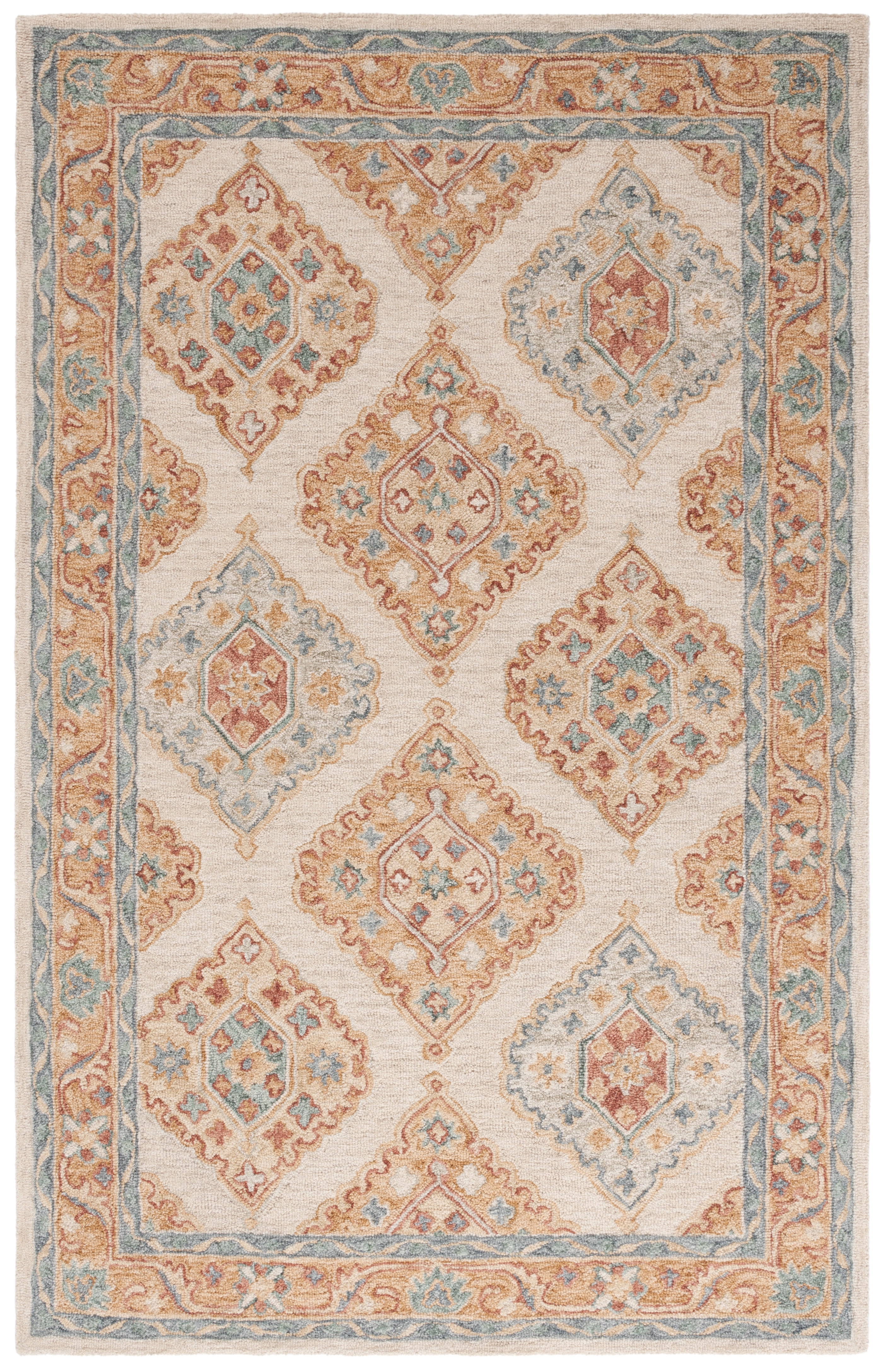SAFAVIEH Metro Jean Medallion Area Rug, Beige/Rust, 4' x 6'