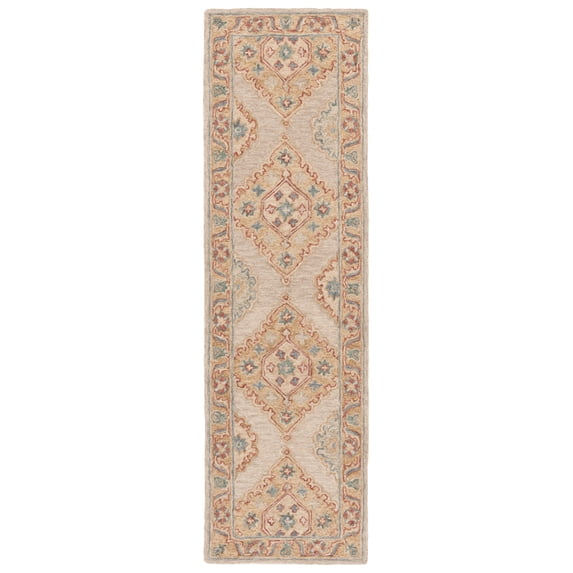 SAFAVIEH Metro Jean Medallion Runner Rug, Beige/Rust, 2'3" x 8'