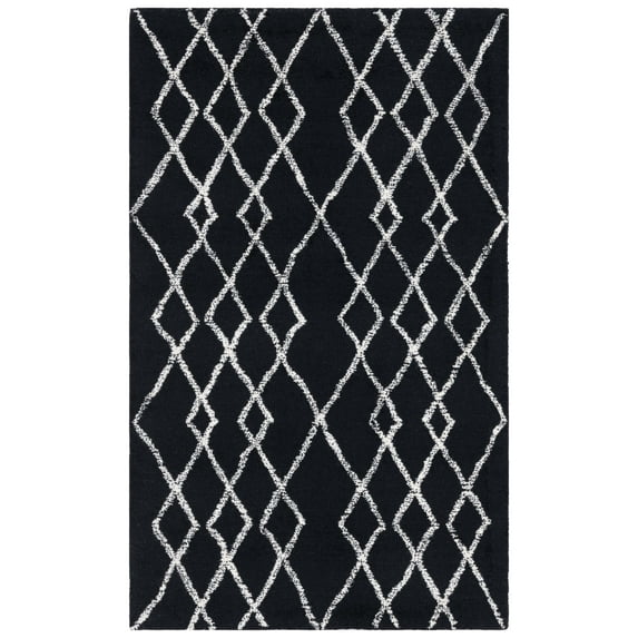 SAFAVIEH Metro Jenny Diamond Area Rug, Black/Ivory, 3' x 5'