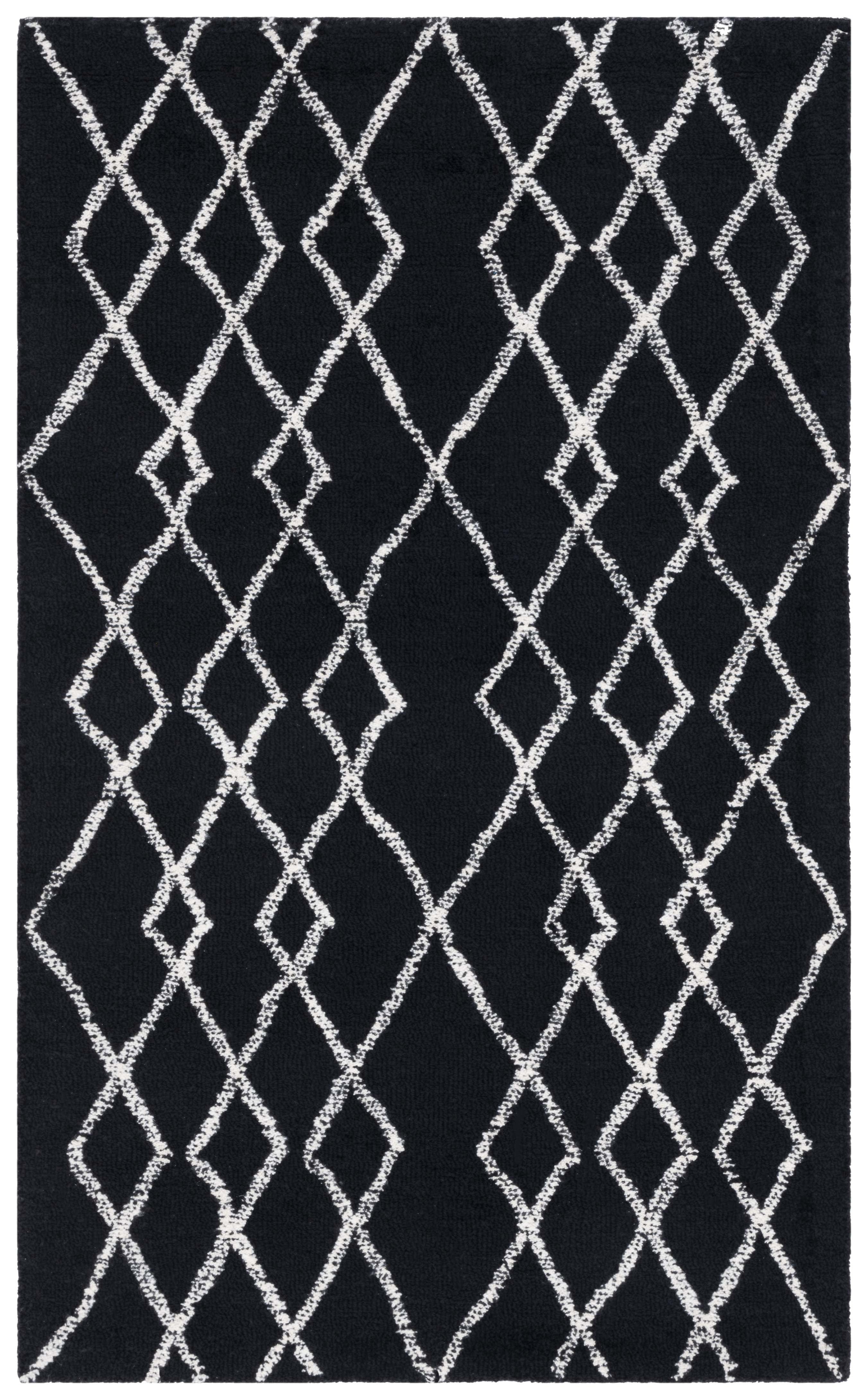 SAFAVIEH Metro Jenny Diamond Area Rug, Black/Ivory, 4' x 6'