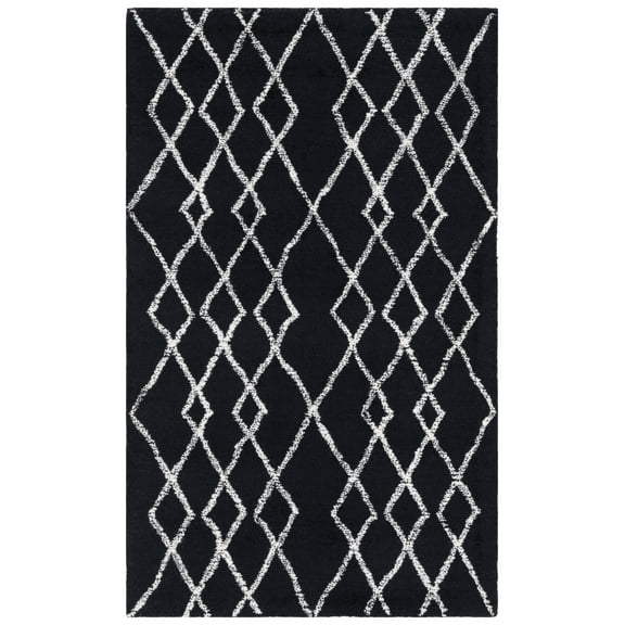 SAFAVIEH Metro Jenny Diamond Area Rug, Black/Ivory, 4' x 6'