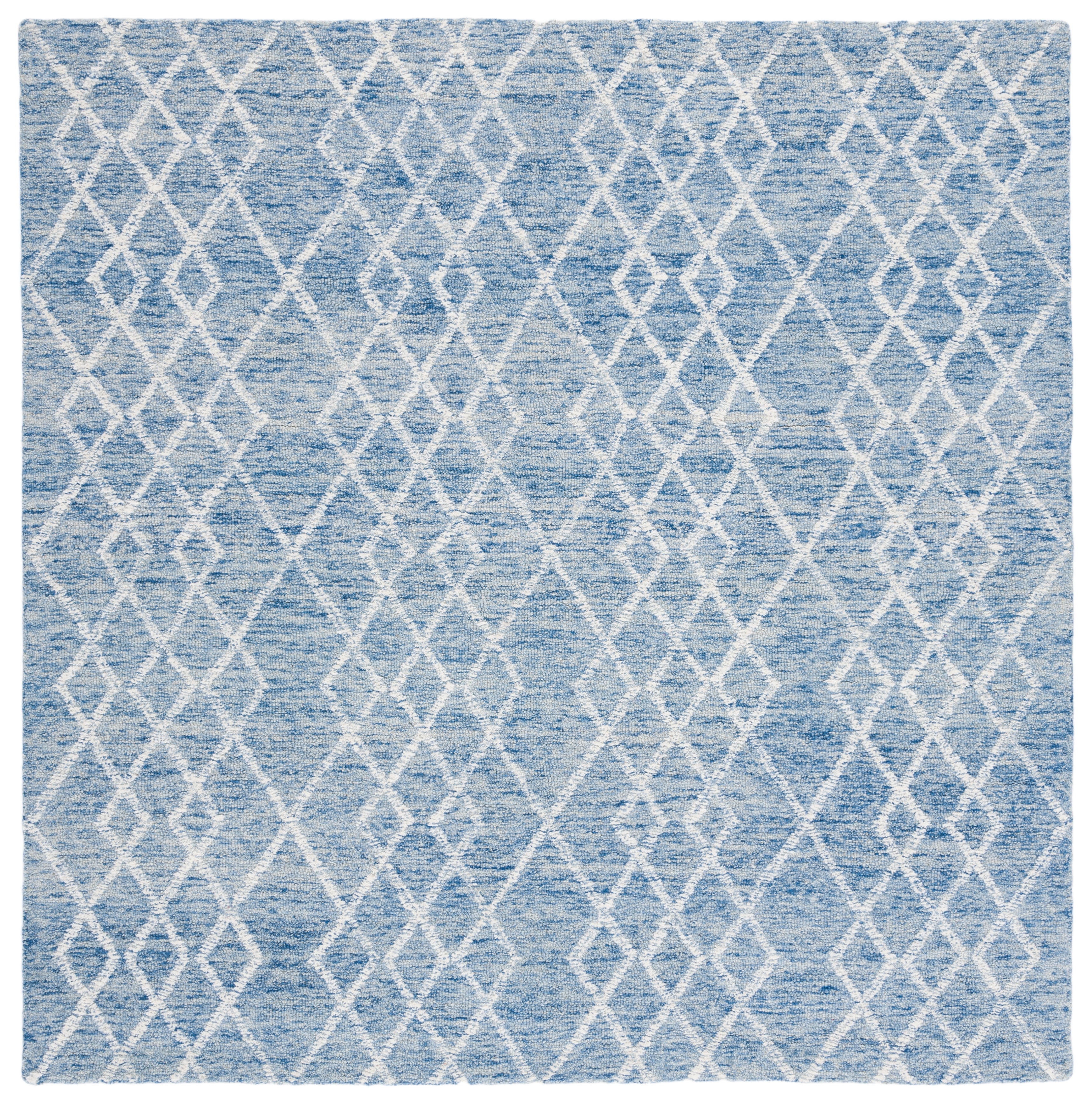 SAFAVIEH Metro Jenny Diamond Area Rug, Blue/Ivory, 6' x 6' Square