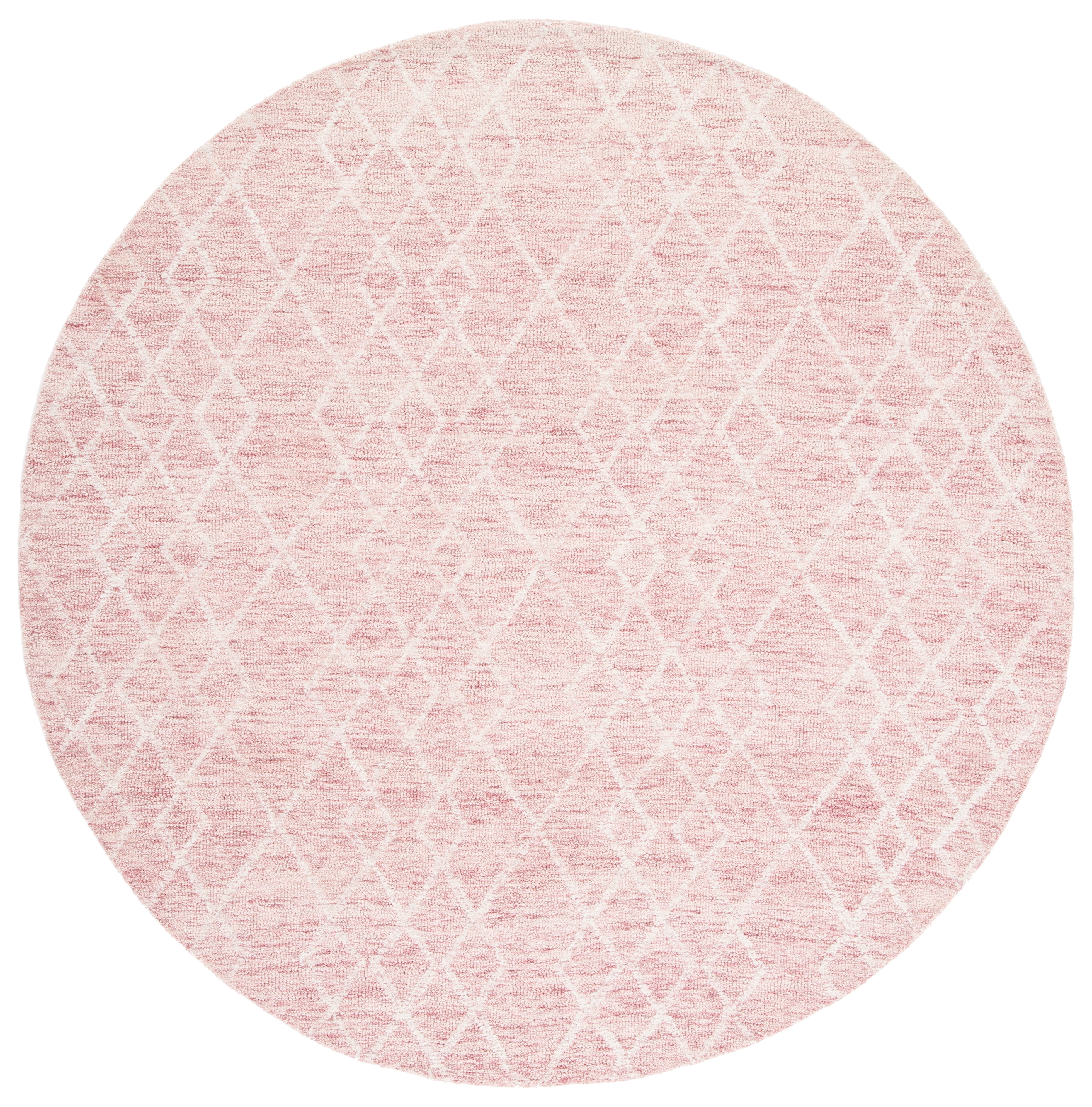 SAFAVIEH Metro Jenny Diamond Area Rug, Pink/Ivory, 6' x 6' Round