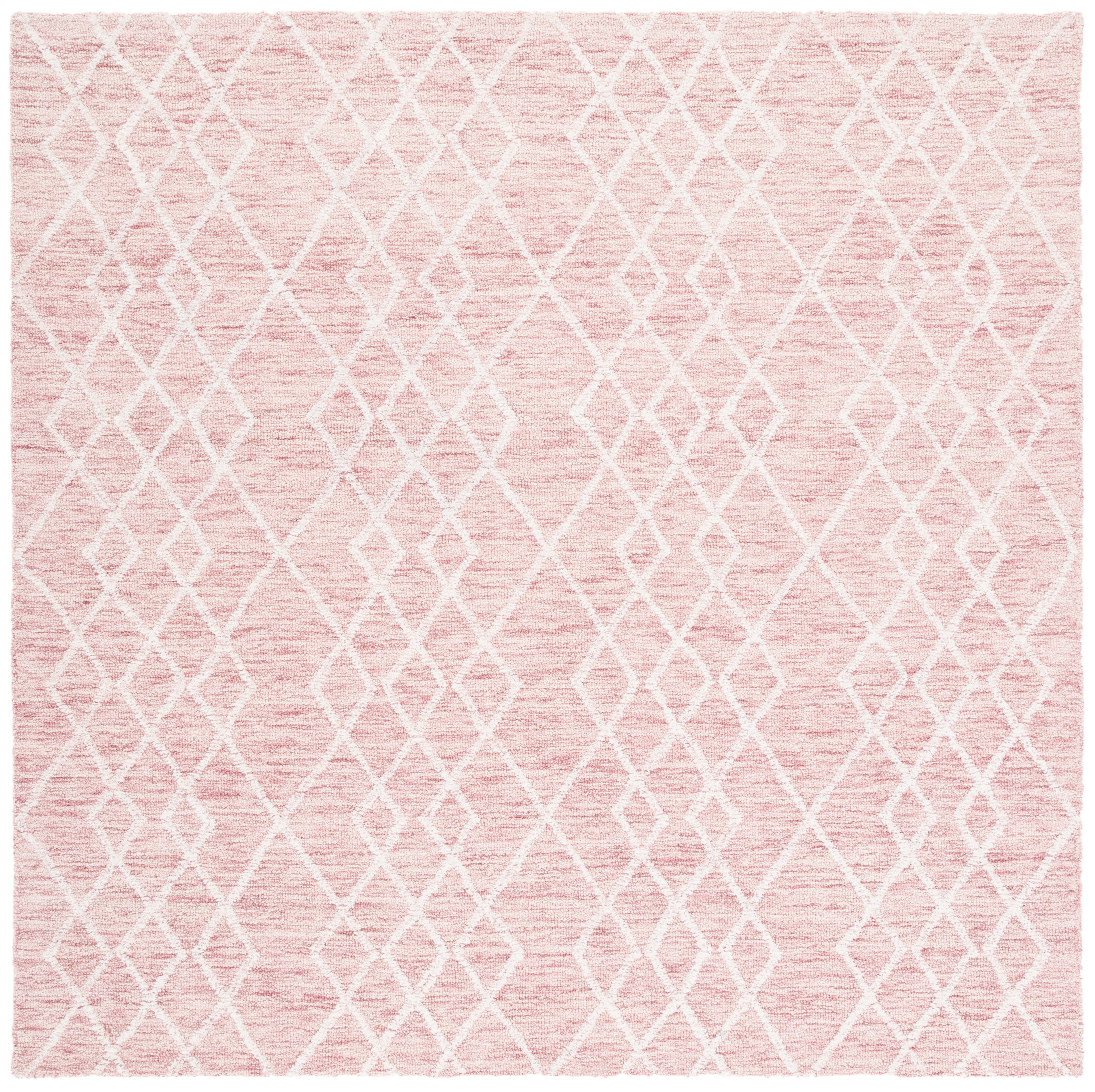 SAFAVIEH Metro Jenny Diamond Area Rug, Pink/Ivory, 6' x 6' Square