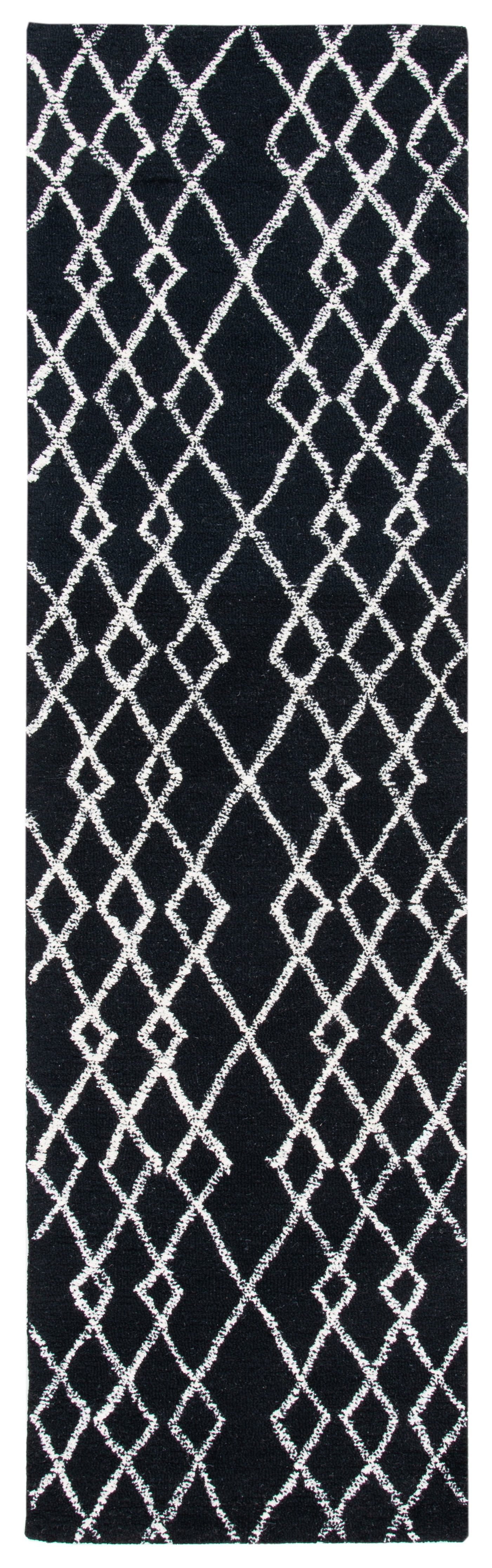 SAFAVIEH Metro Jenny Diamond Runner Rug, Black/Ivory, 2'3" x 8'