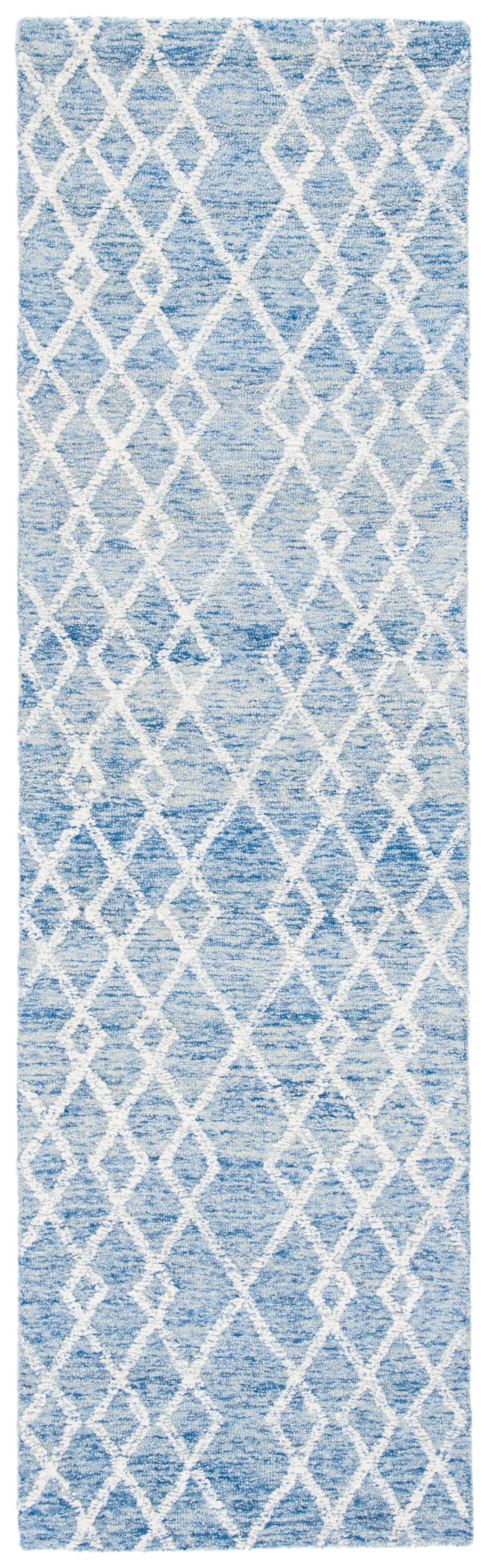 Diamond Runner Rug SAFAVIEH Metro Jenny Diamond Runner Rug, Blue/Ivory, 2'3
