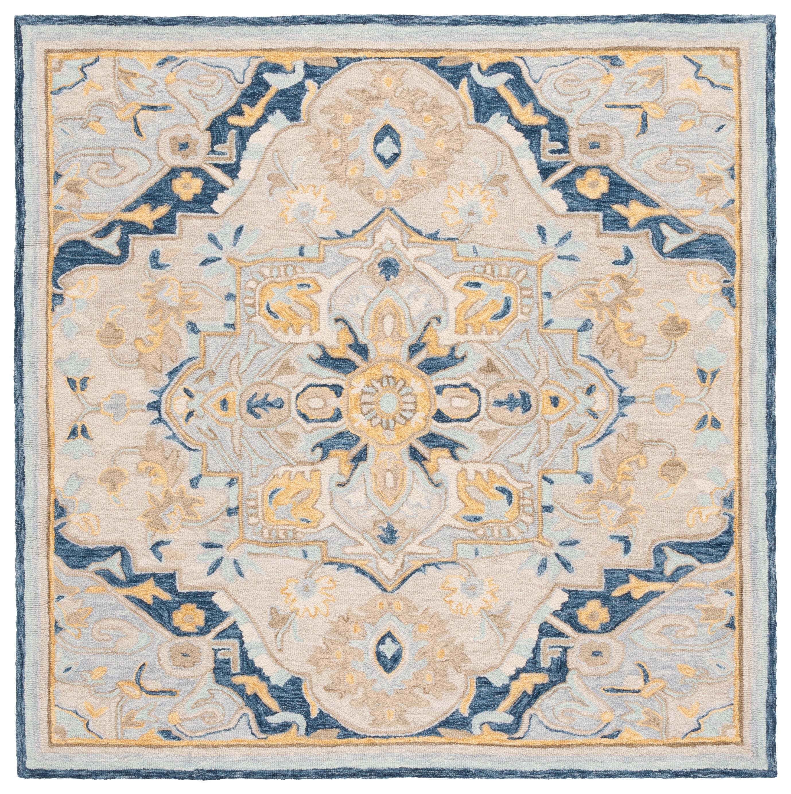 SAFAVIEH Metro Jerri Medallion Area Rug, Beige/Grey, 6' x 6' Square