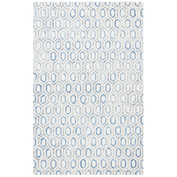 SAFAVIEH Metro Jessamine Geometric Area Rug, Ivory/Blue, 3' x 5'