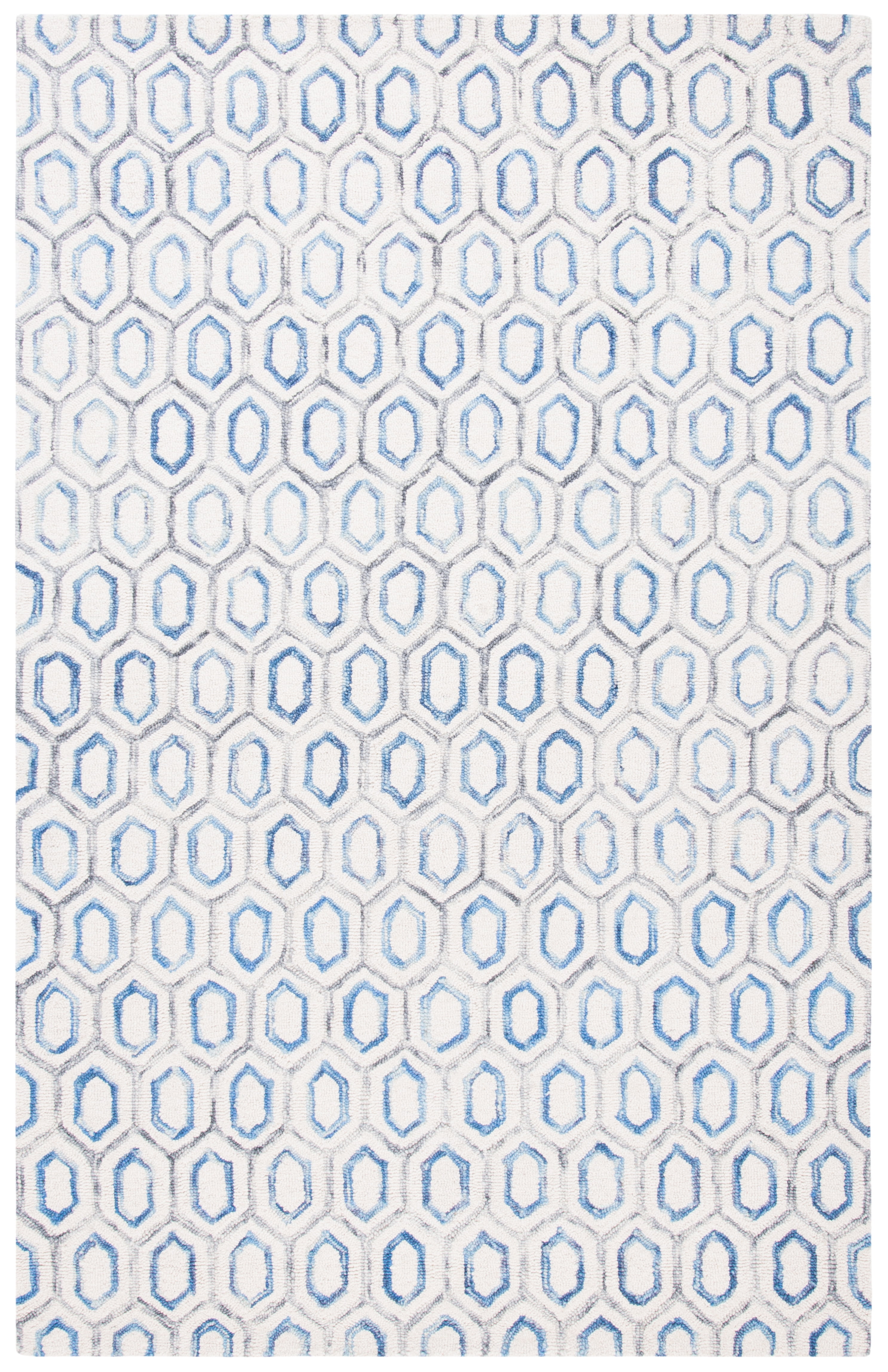 SAFAVIEH Metro Jessamine Geometric Area Rug, Ivory/Blue, 5' x 8'