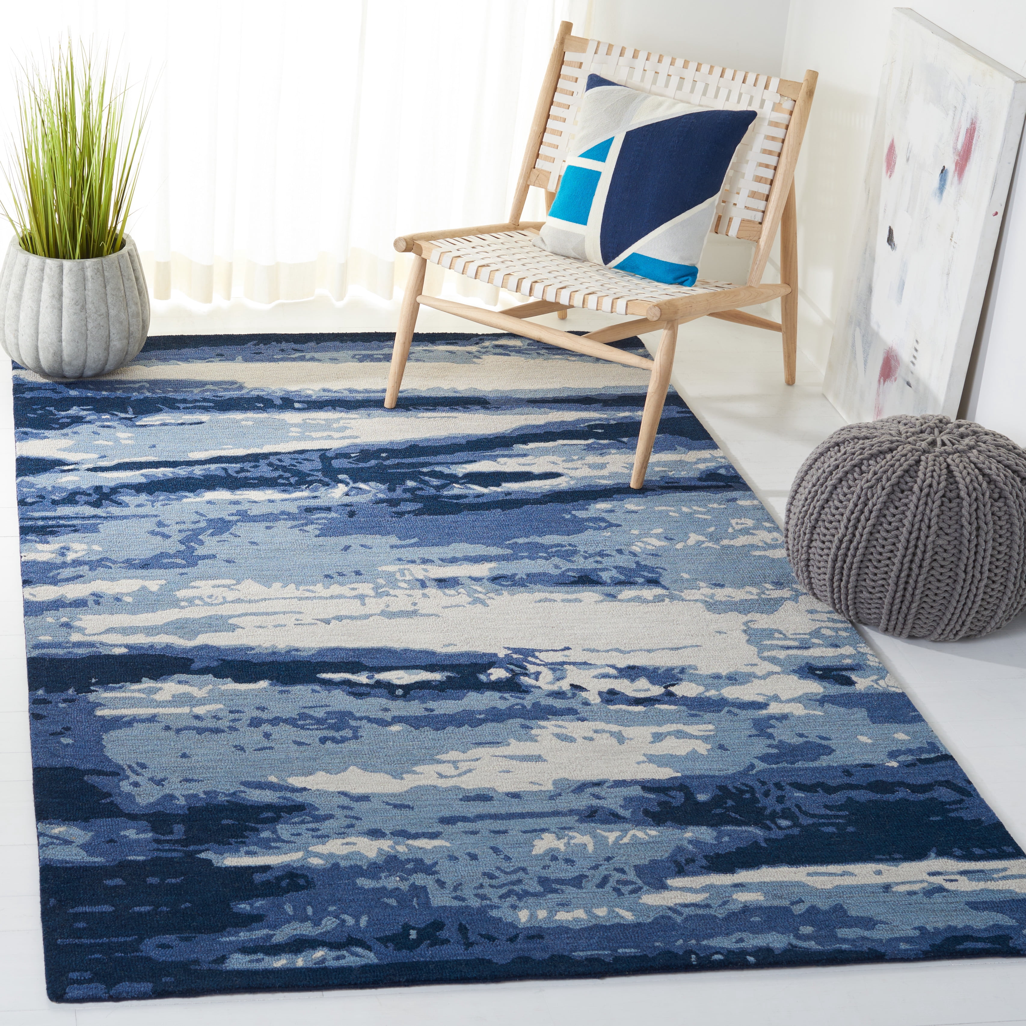 Safavieh Metro Jessy Camouflage Area Rug, Blue/Ivory, 6' x 6' Square