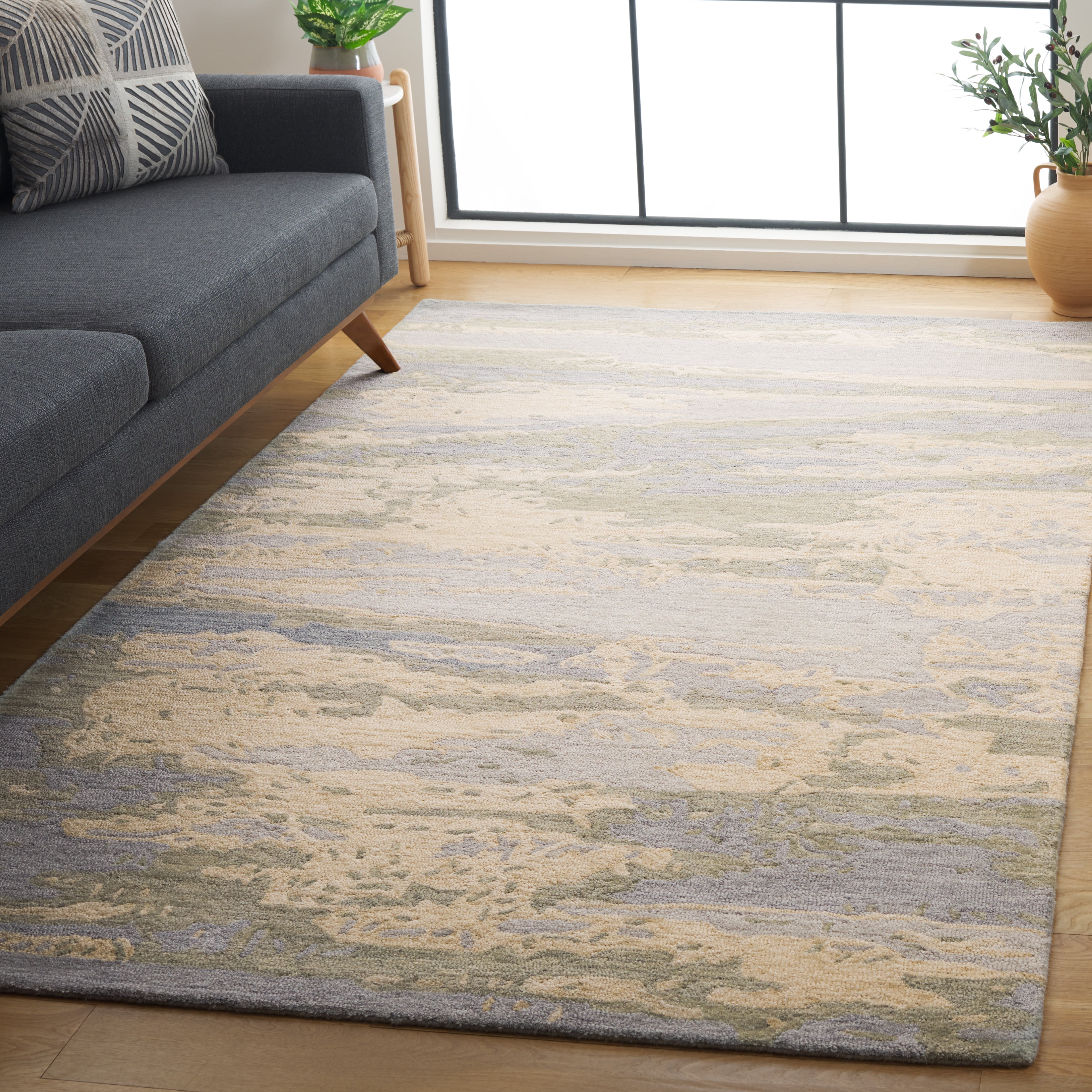 Safavieh Metro Jessy Camouflage Area Rug, Gray/Beige, 6' x 6' Square