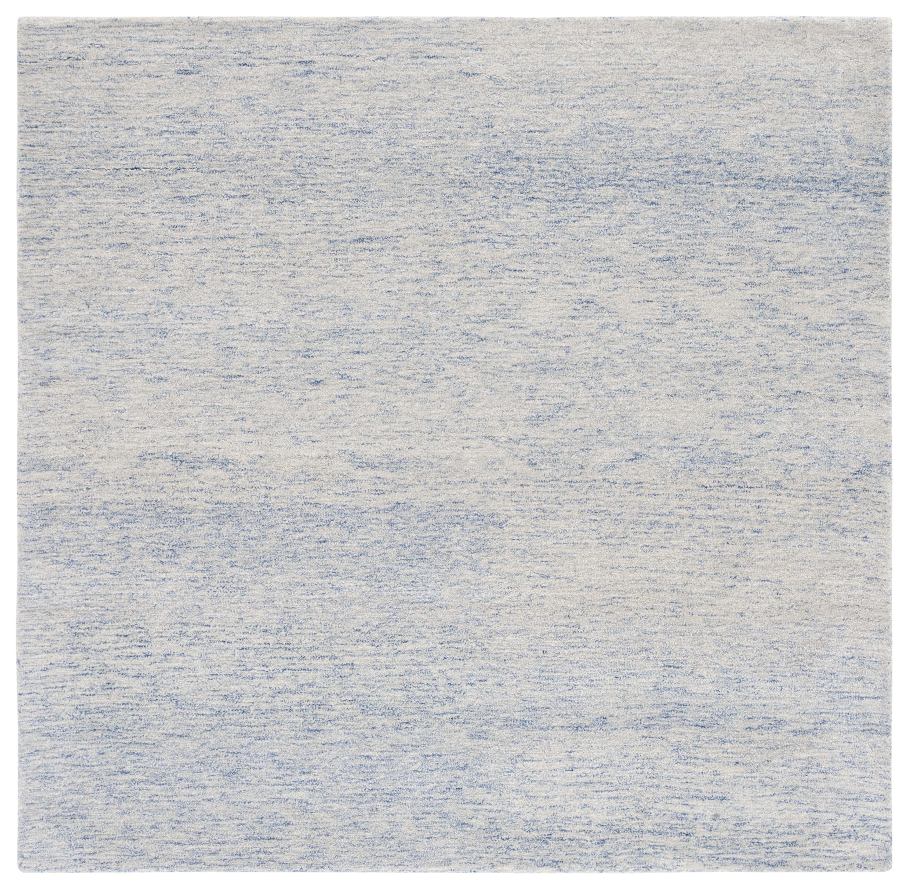 Hand-tufted Elegance Blue & Ivory Wool 6' Square Rug