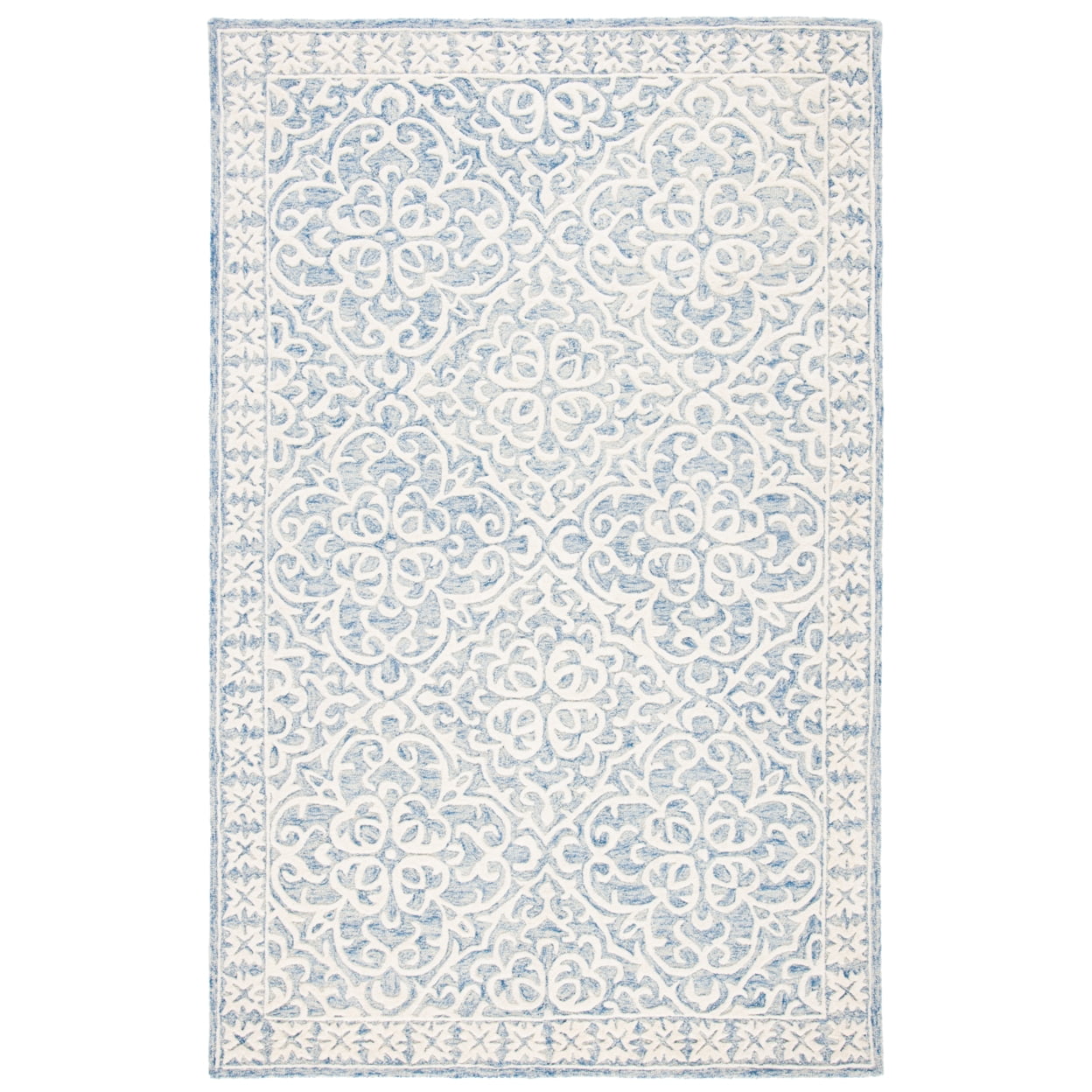 SAFAVIEH Metro Joshua Medallion Area Rug, Blue/Ivory, 4' x 6'