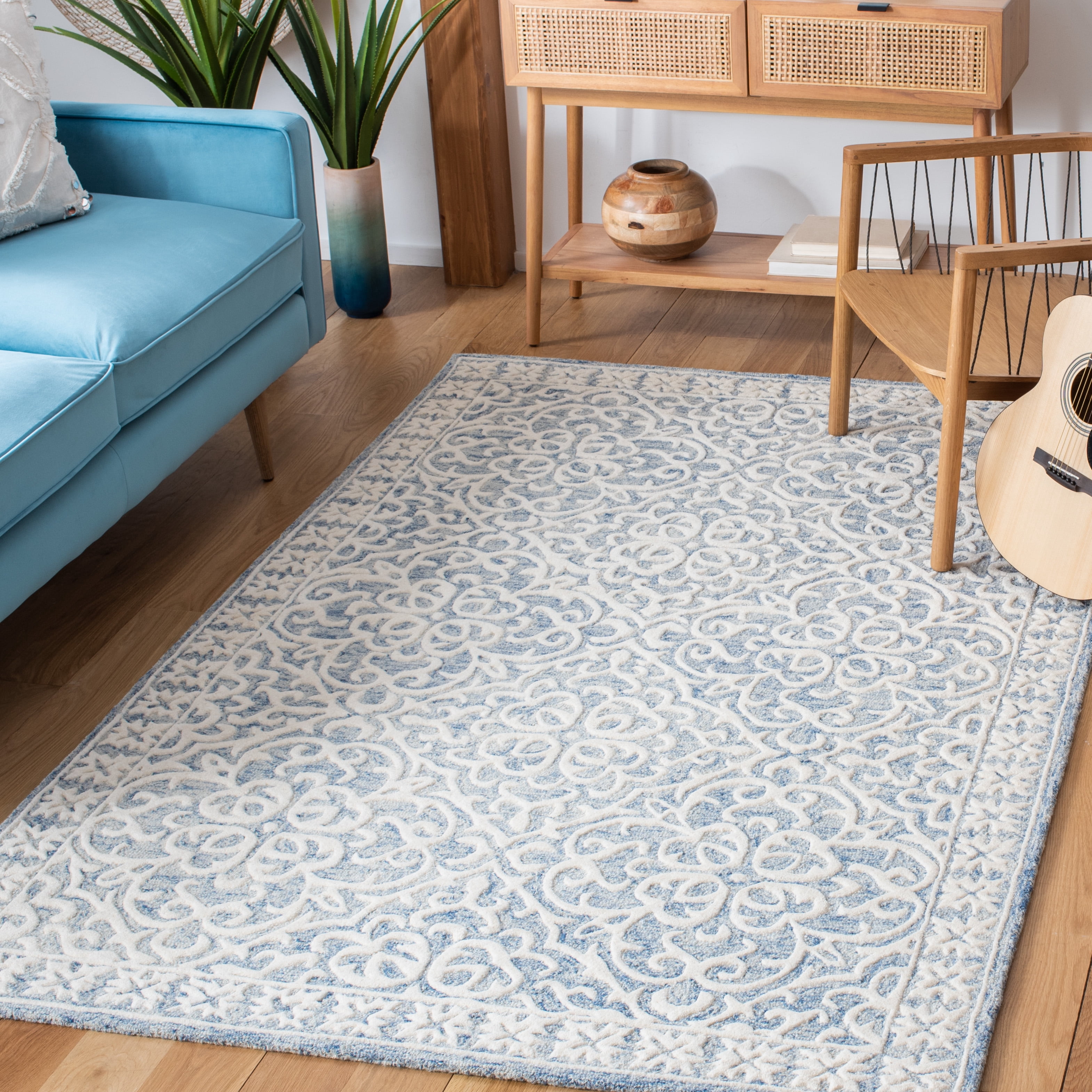 Safavieh Metro Joshua Medallion Area Rug, Blue/Ivory, 5' x 8'